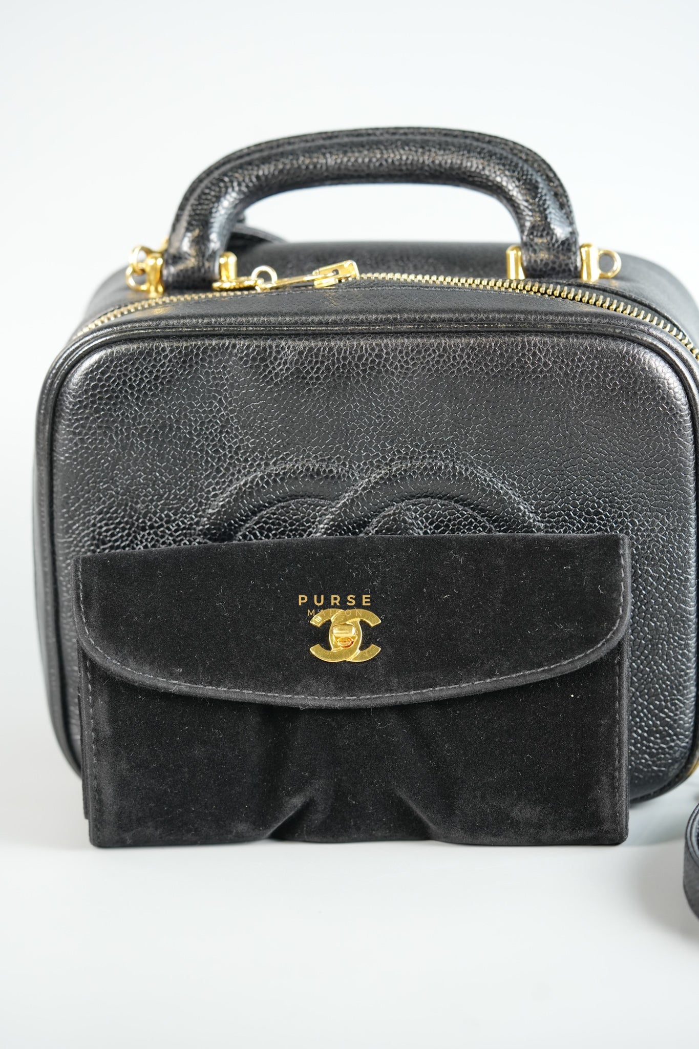 Vintage Vanity Bag in Caviar Leather & 24k Gold Hardware Series 4 | Purse Maison Luxury Bags Shop