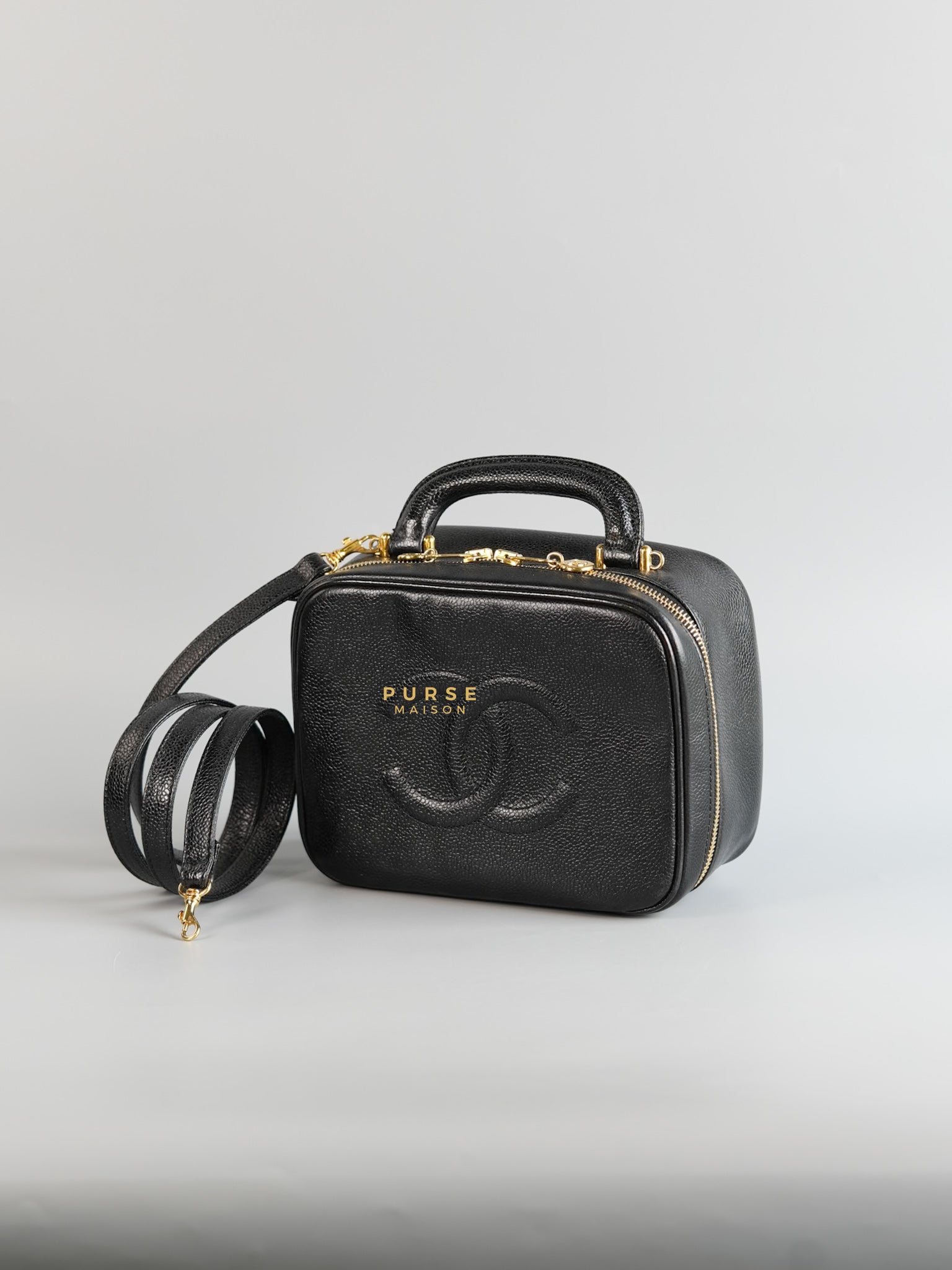 Vintage Vanity Bag in Caviar Leather & 24k Gold Hardware Series 4 | Purse Maison Luxury Bags Shop