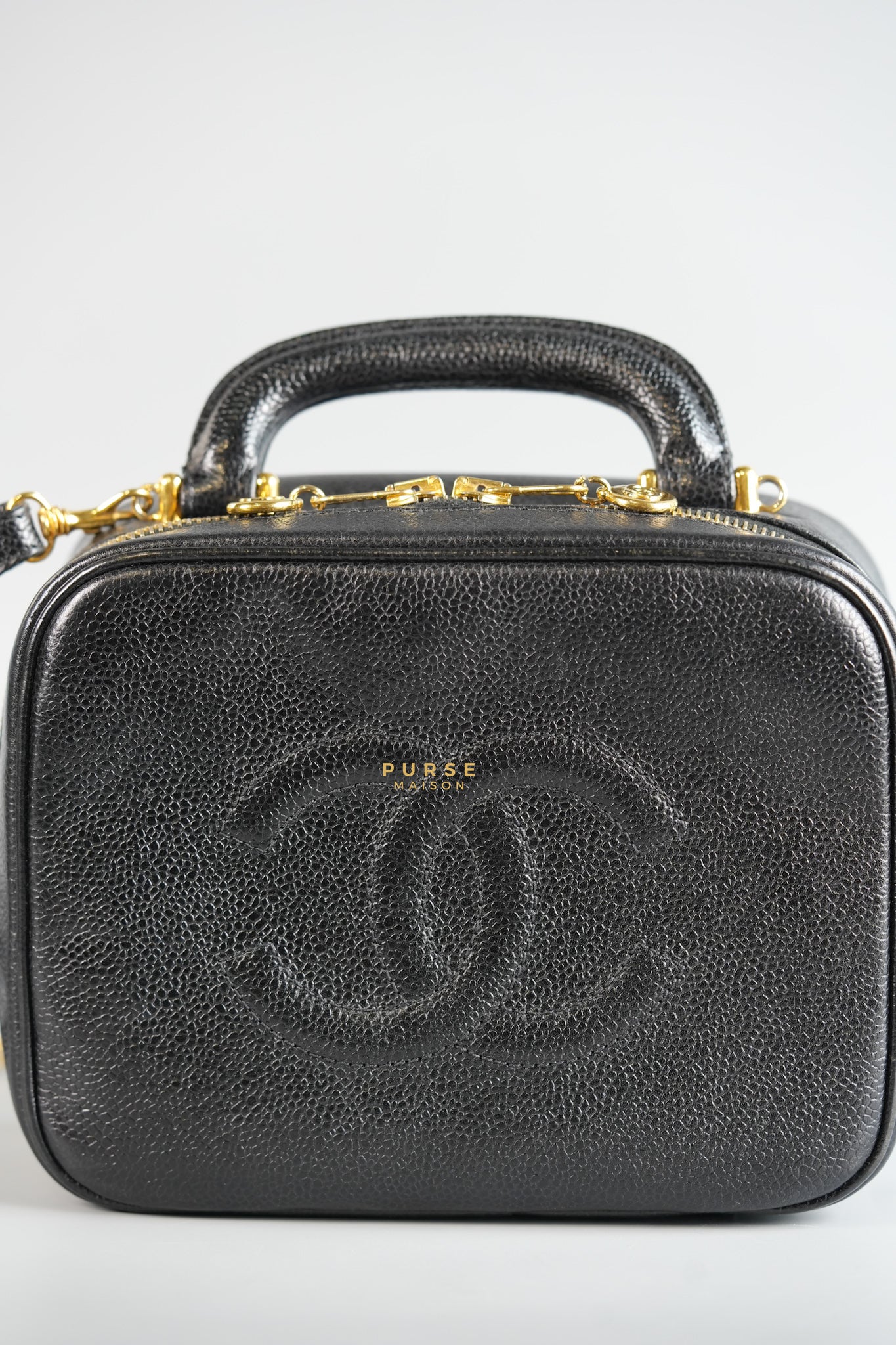 Vintage Vanity Bag in Caviar Leather & 24k Gold Hardware Series 4 | Purse Maison Luxury Bags Shop