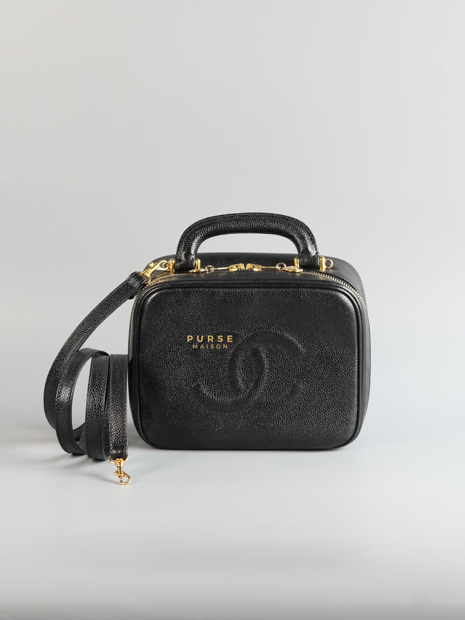 Vintage Vanity Bag in Caviar Leather & 24k Gold Hardware Series 4 | Purse Maison Luxury Bags Shop