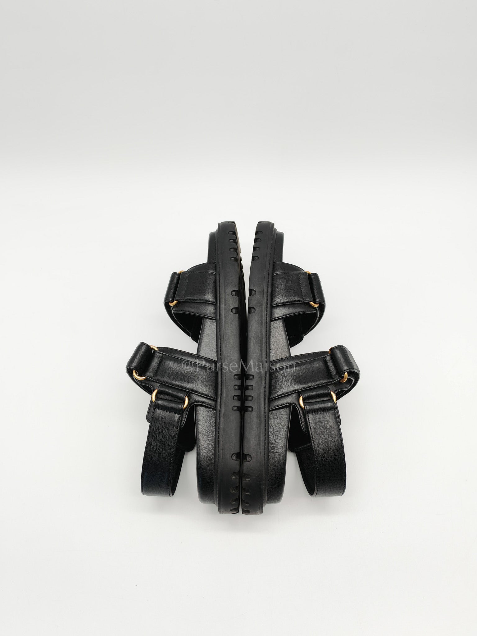 Dioract Black Lambskin Women’s Sandals Size 38EU (24.5cm)