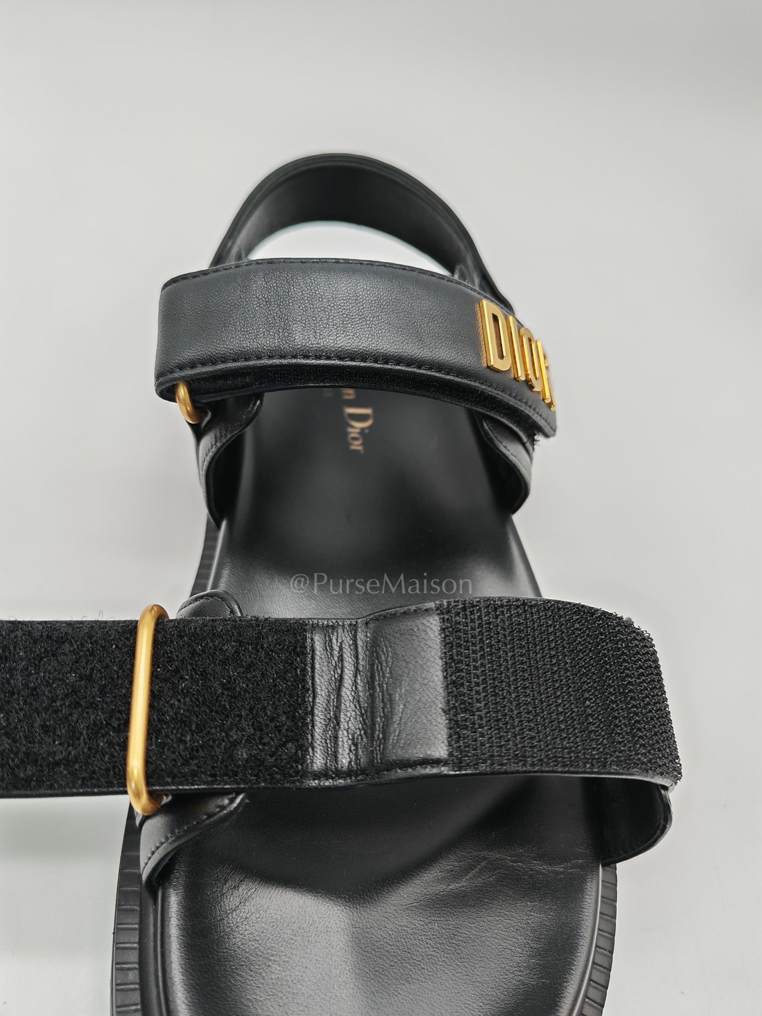 Dioract Black Lambskin Women’s Sandals Size 38EU (24.5cm)