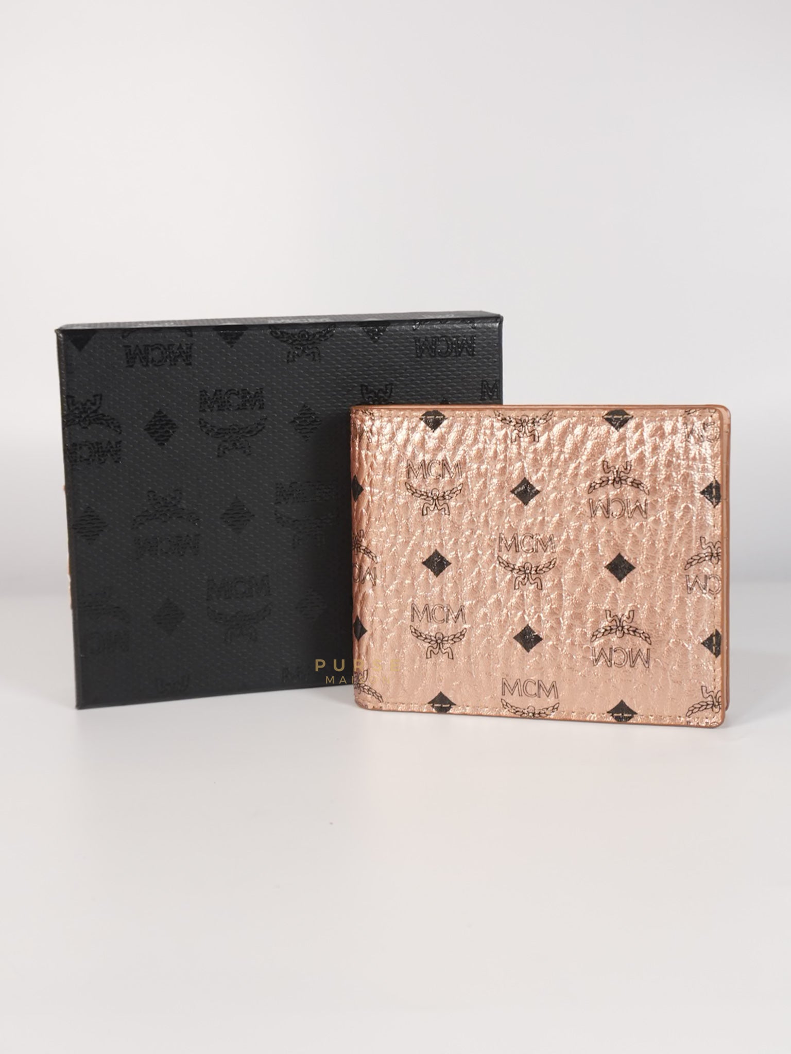 Visetos Bifold Wallet in Champagne Gold | Purse Maison Luxury Bags Shop