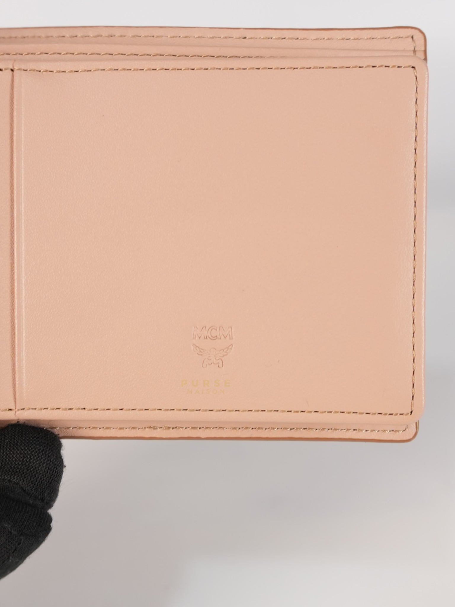Visetos Bifold Wallet in Champagne Gold | Purse Maison Luxury Bags Shop