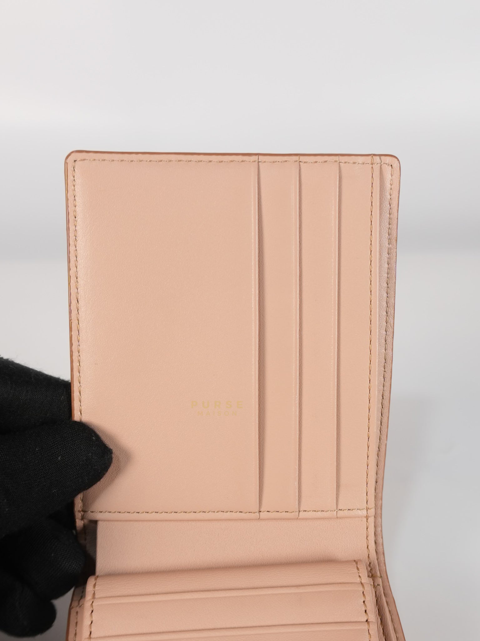 Visetos Bifold Wallet in Champagne Gold | Purse Maison Luxury Bags Shop