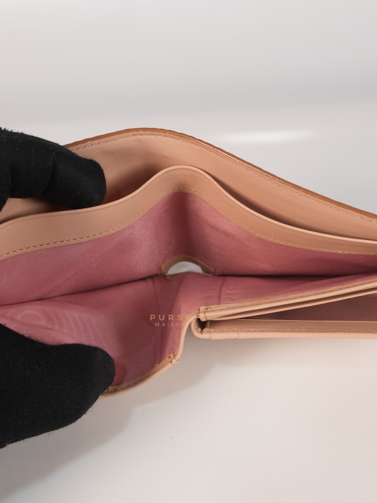 Visetos Bifold Wallet in Champagne Gold | Purse Maison Luxury Bags Shop