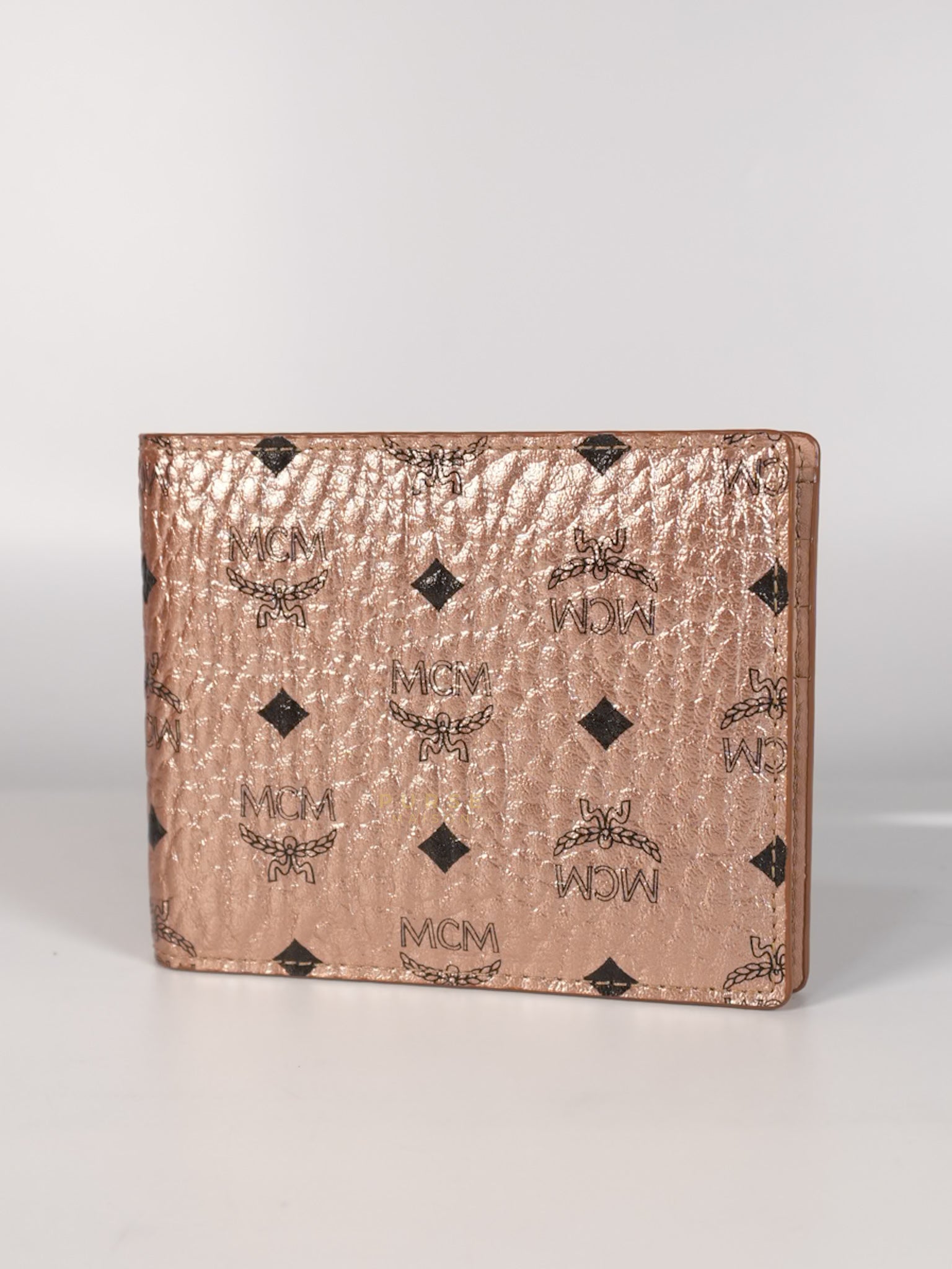 Visetos Bifold Wallet in Champagne Gold | Purse Maison Luxury Bags Shop