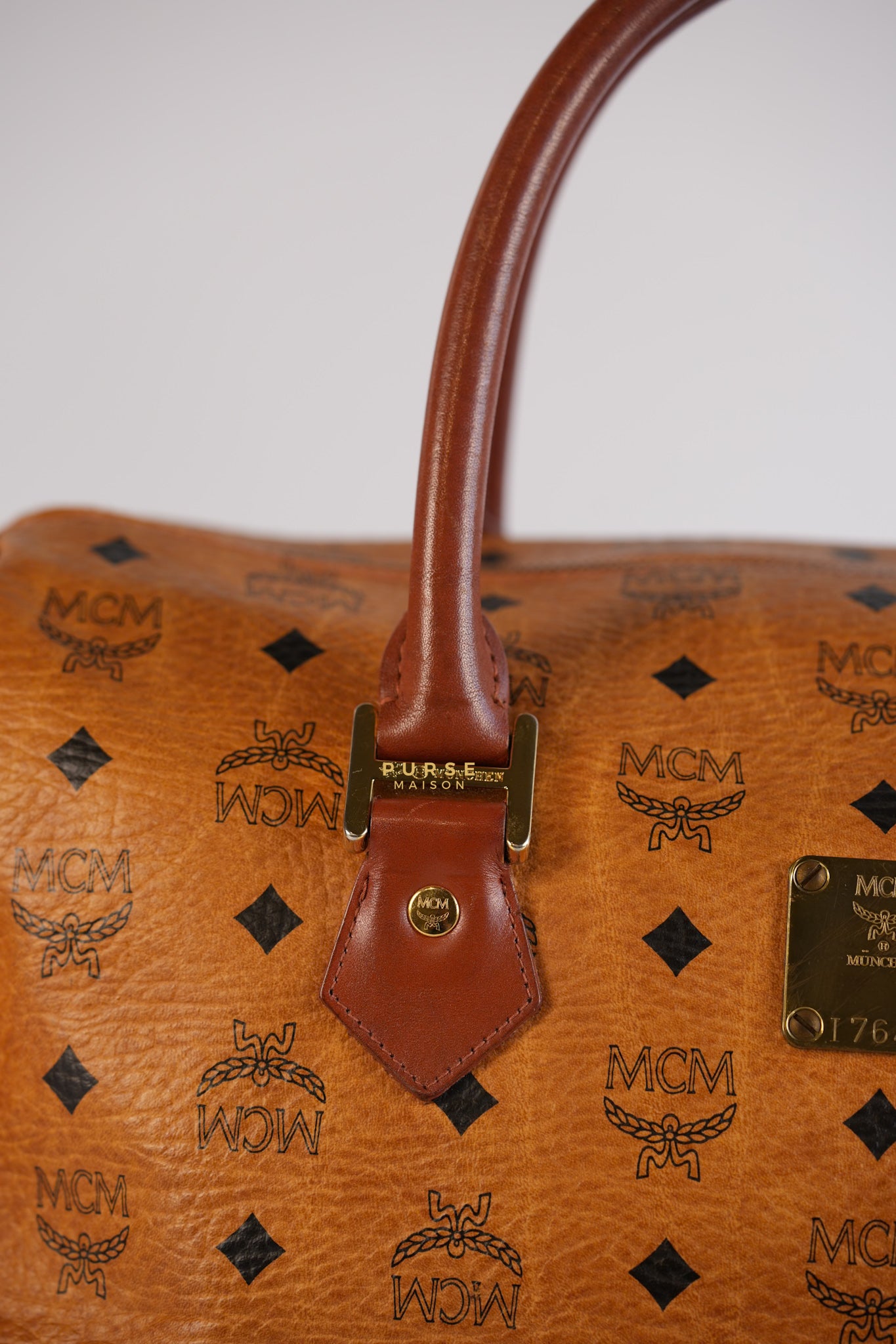 Visetos Boston Brown Leather Bag | Purse Maison Luxury Bags Shop