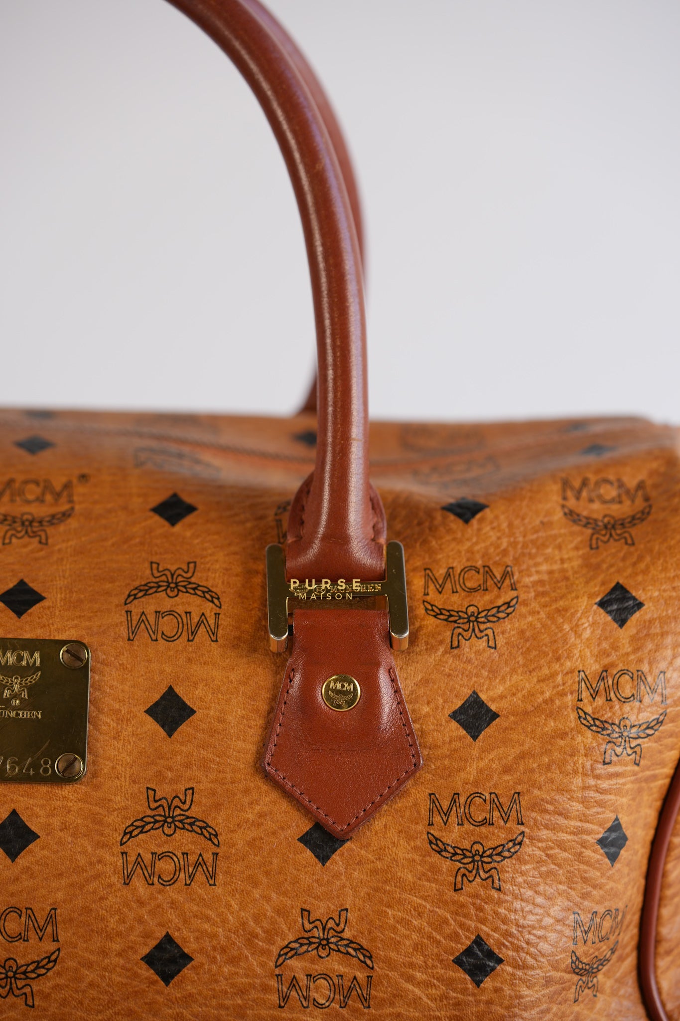 Visetos Boston Brown Leather Bag | Purse Maison Luxury Bags Shop