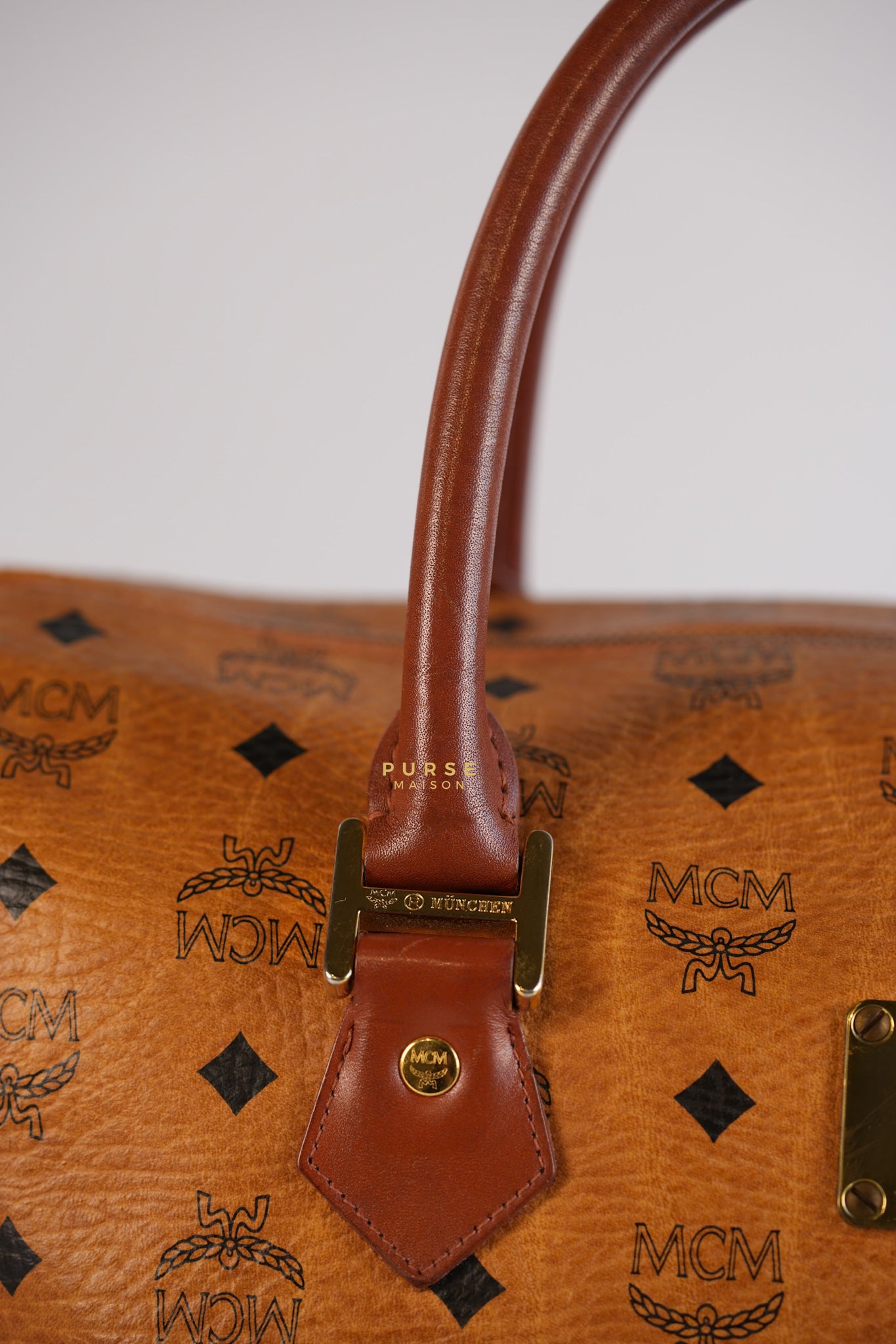 Visetos Boston Brown Leather Bag | Purse Maison