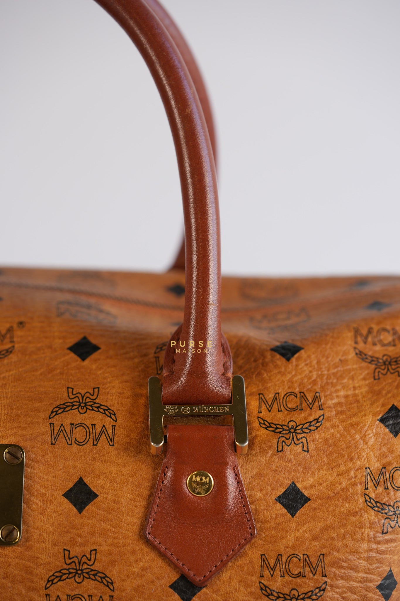 Visetos Boston Brown Leather Bag | Purse Maison