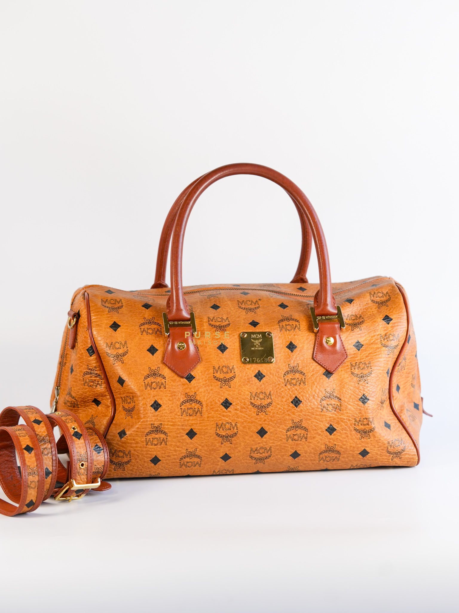Visetos Boston Brown Leather Bag | Purse Maison Luxury Bags Shop
