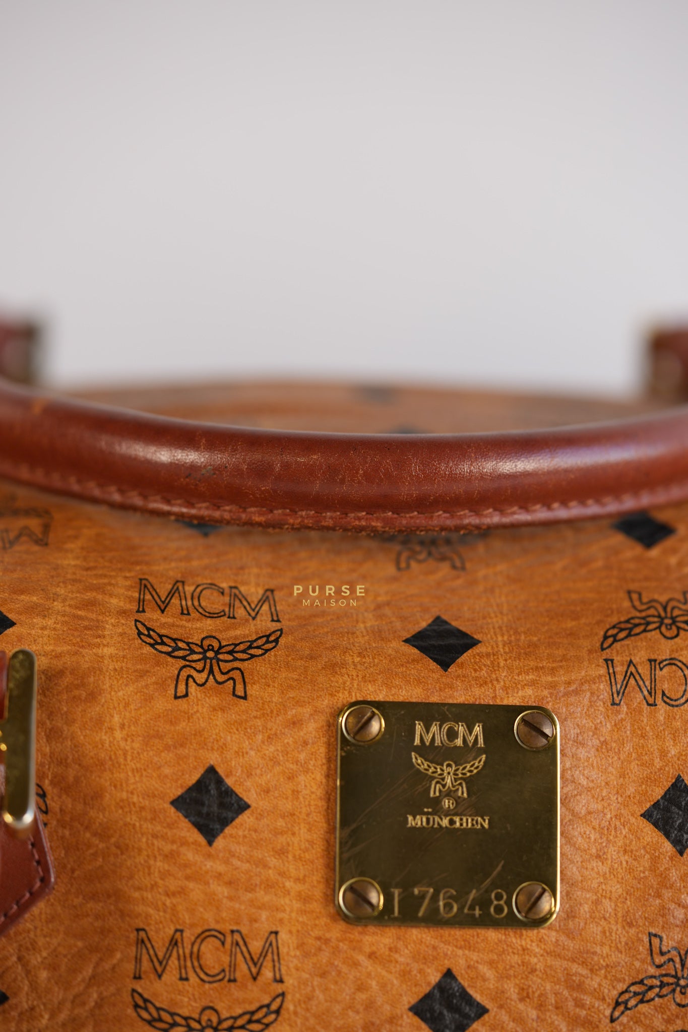 Visetos Boston Brown Leather Bag | Purse Maison Luxury Bags Shop