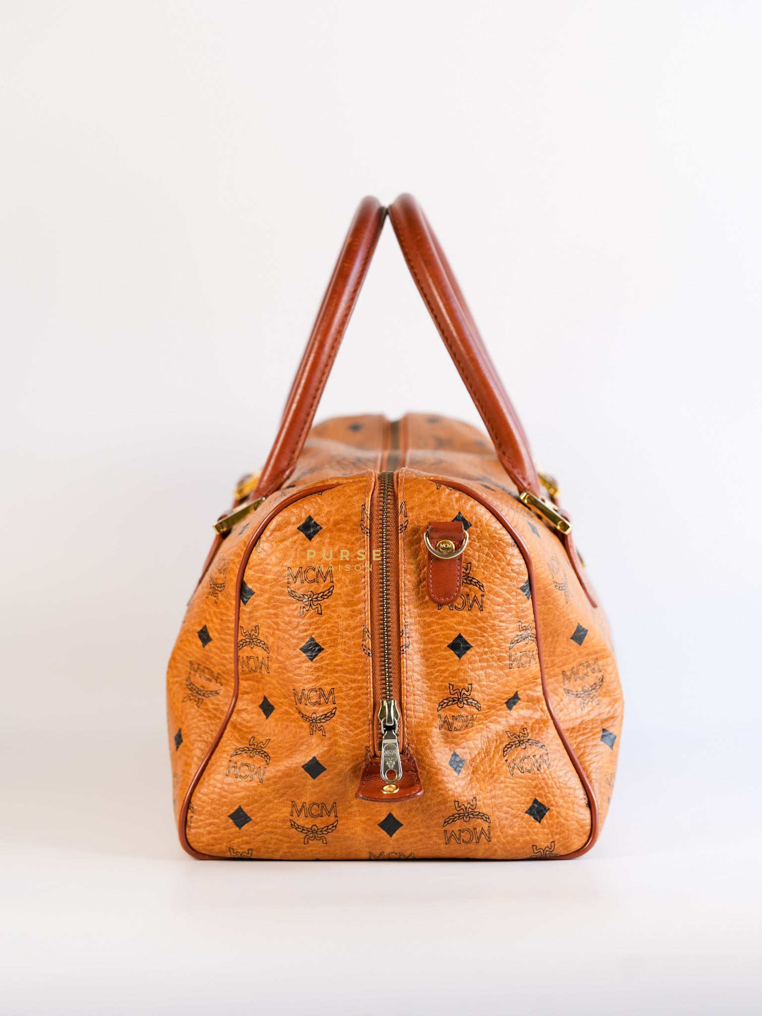 Visetos Boston Brown Leather Bag | Purse Maison Luxury Bags Shop