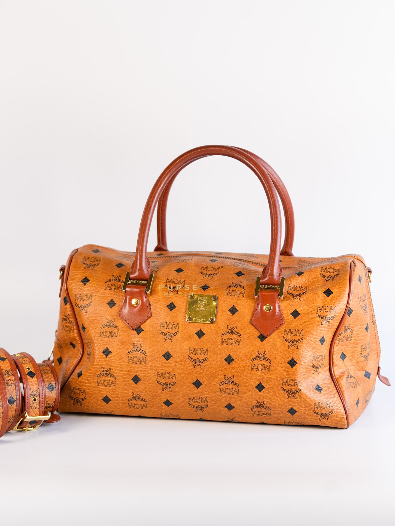 Visetos Boston Brown Leather Bag | Purse Maison