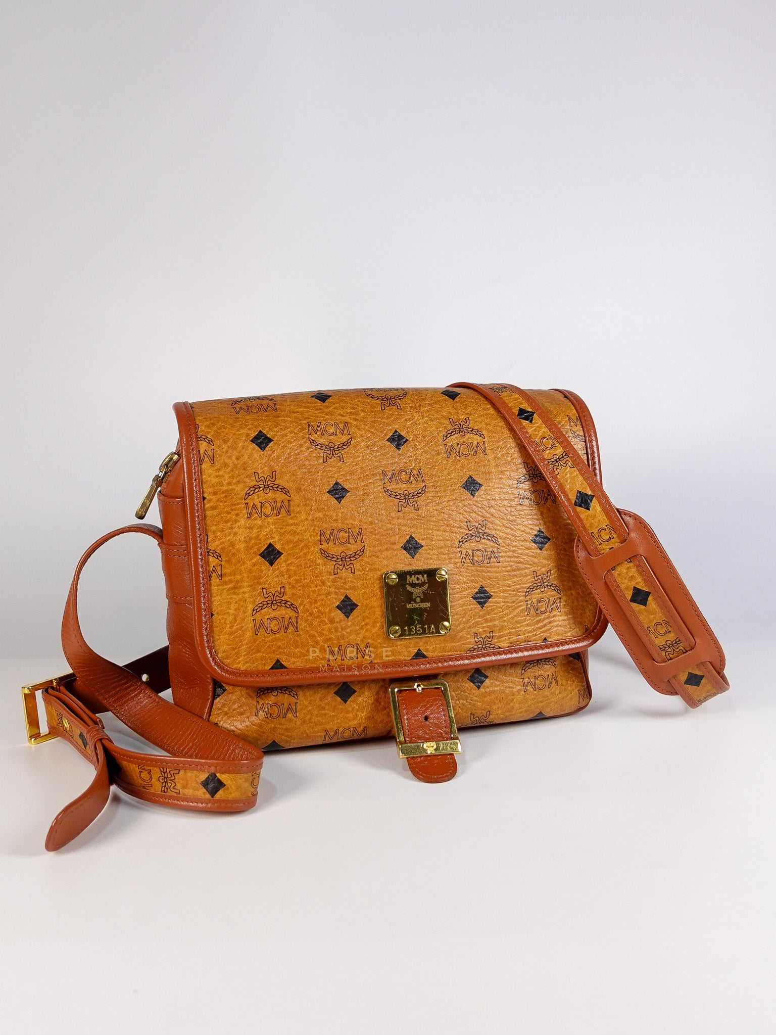 Visetos Crossbody Bag Medium in Brown Gold Hardware | Purse Maison Luxury Bags Shop