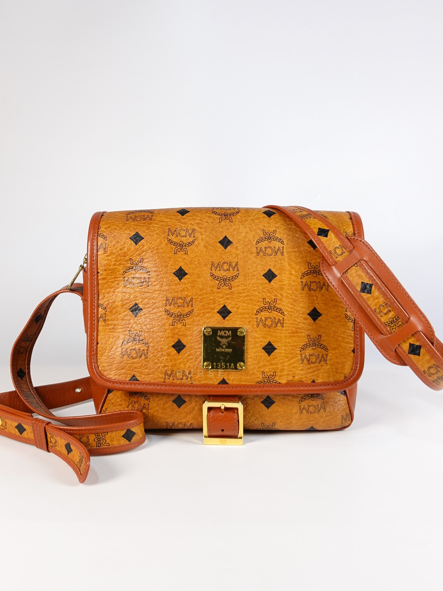 Visetos Crossbody Bag Medium in Brown Gold Hardware | Purse Maison Luxury Bags Shop
