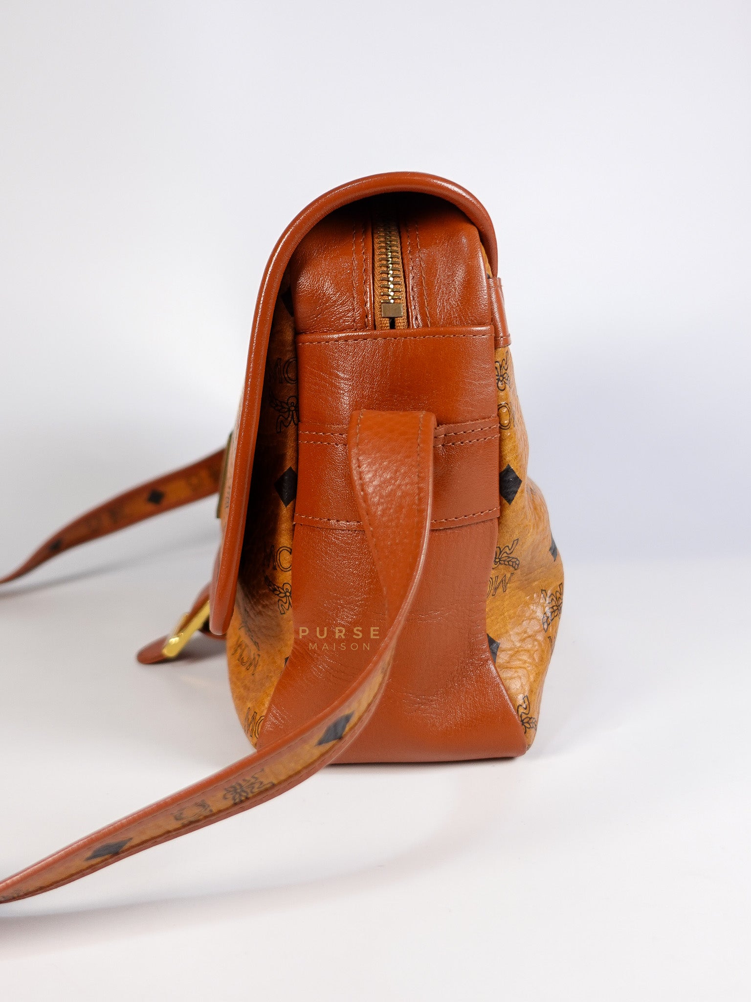 Visetos Crossbody Bag Medium in Brown Gold Hardware | Purse Maison Luxury Bags Shop