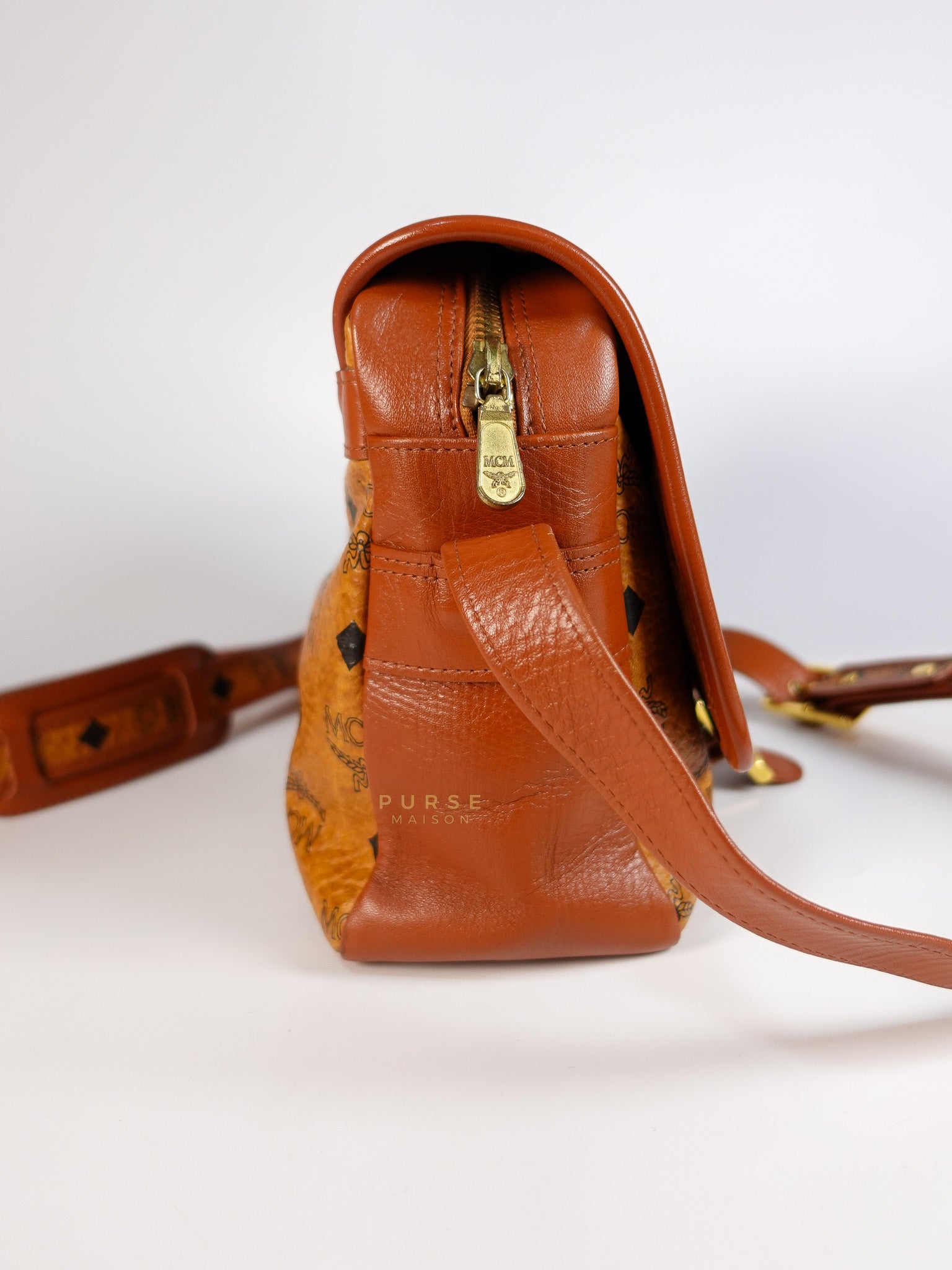 Visetos Crossbody Bag Medium in Brown Gold Hardware | Purse Maison Luxury Bags Shop