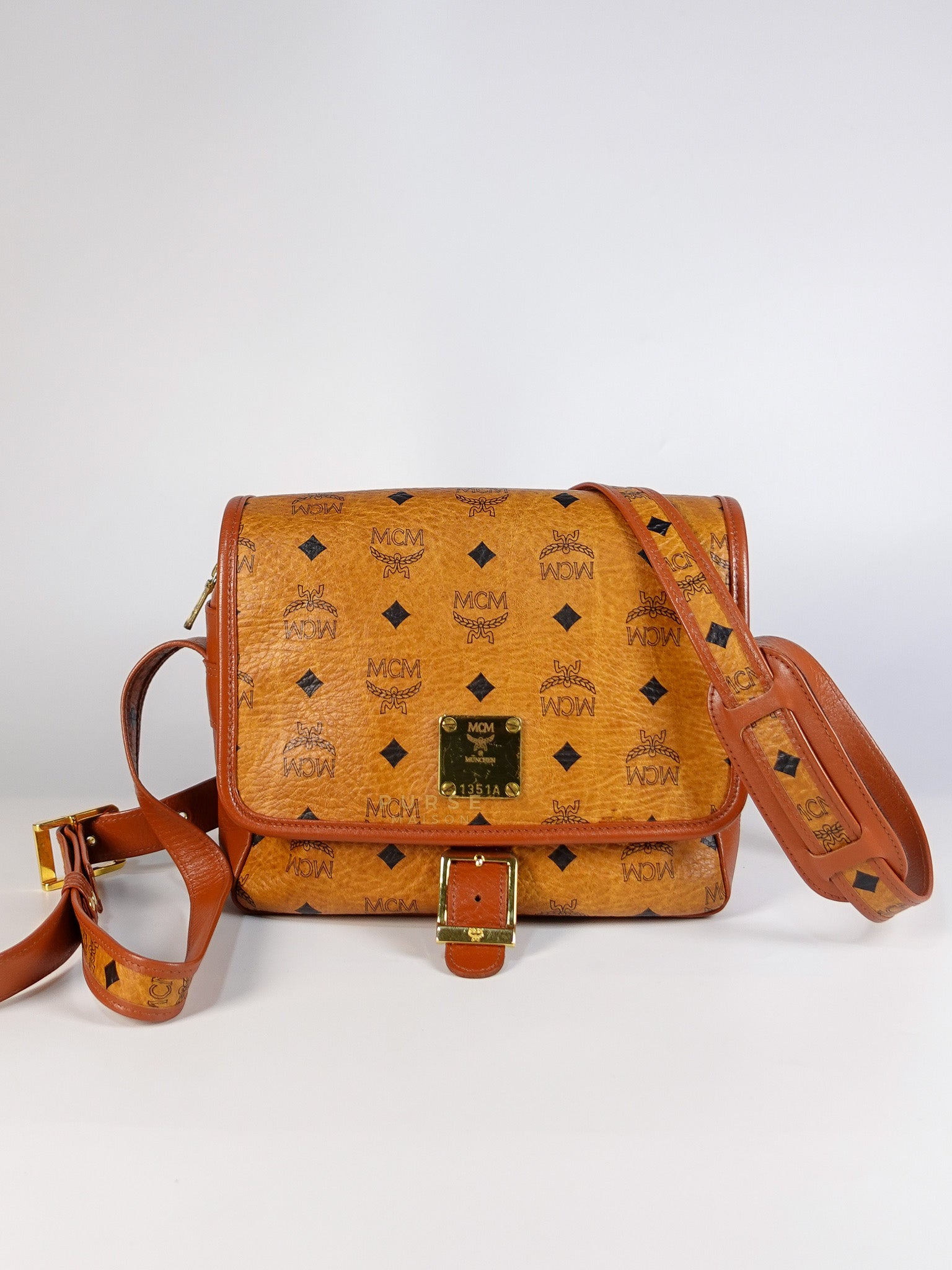Visetos Crossbody Bag Medium in Brown Gold Hardware | Purse Maison Luxury Bags Shop