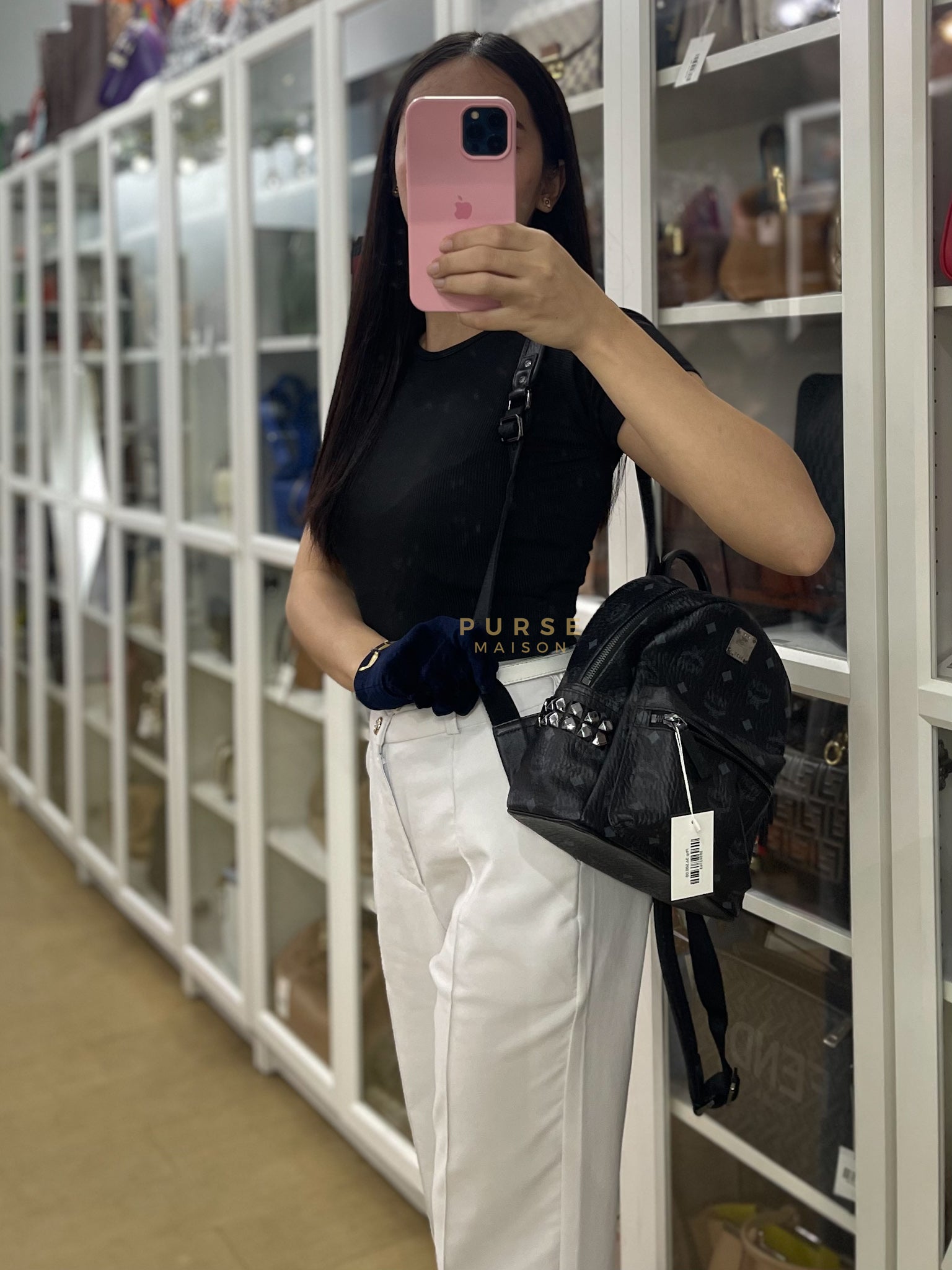 Visetos Stark Small Side Stud Backpack | Purse Maison Luxury Bags Shop