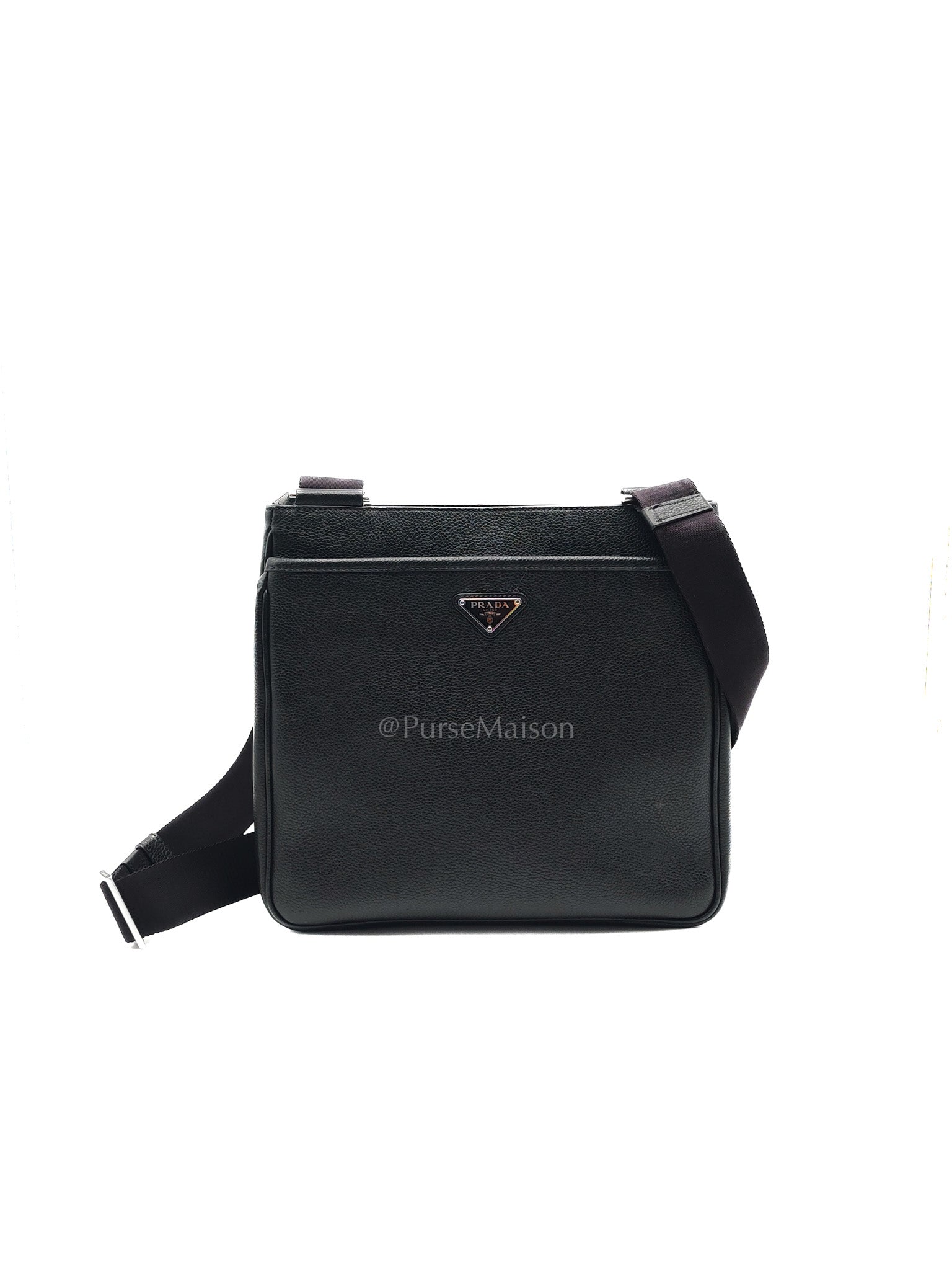Vitello City Shoulder Bag in Calfskin Leather & Silver Hardware | Purse Maison Luxury Bags Shop