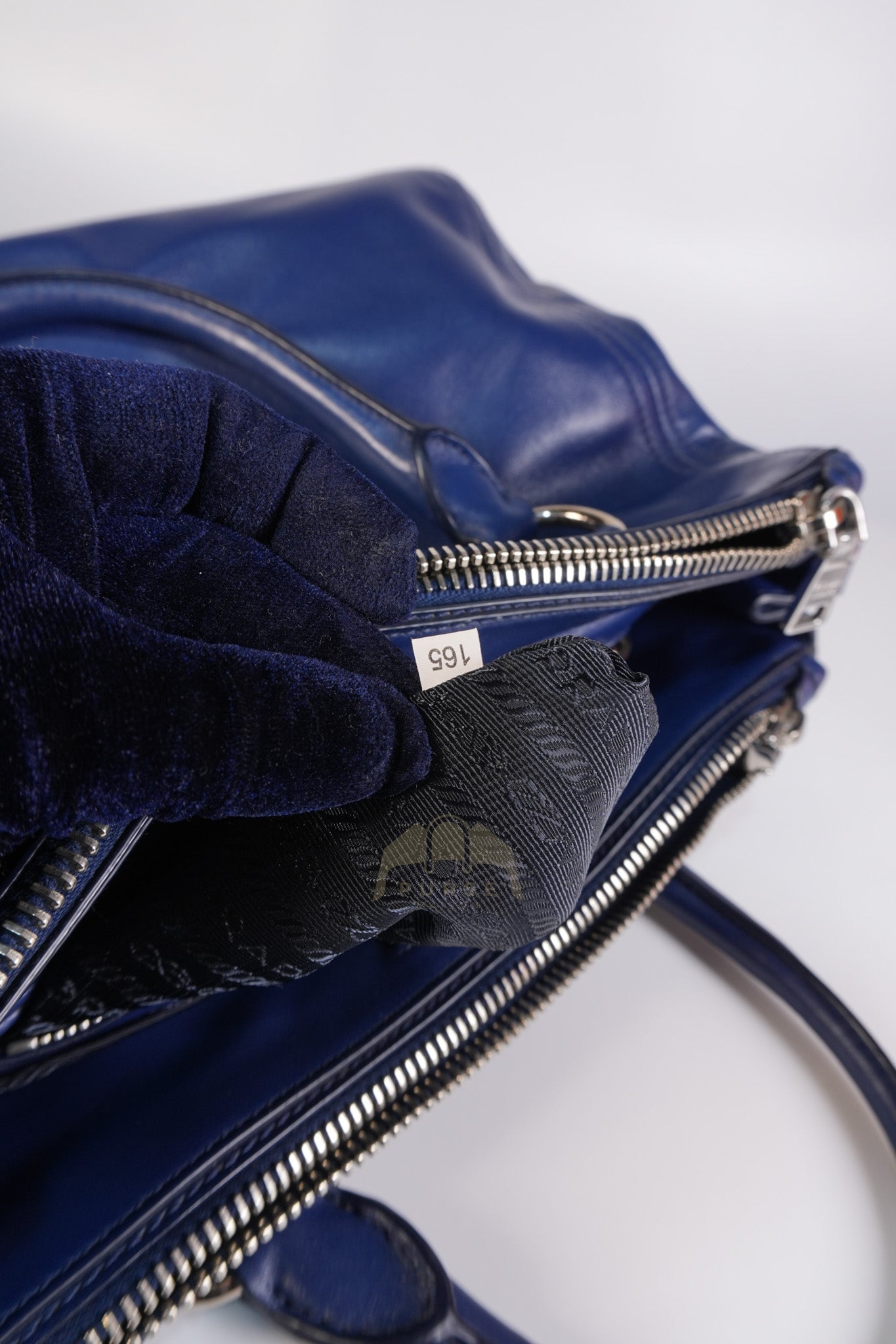 Vitello Daino Blue Soft Calf Leather Two-way Shoulder Bag | Purse Maison Luxury Bags Shop