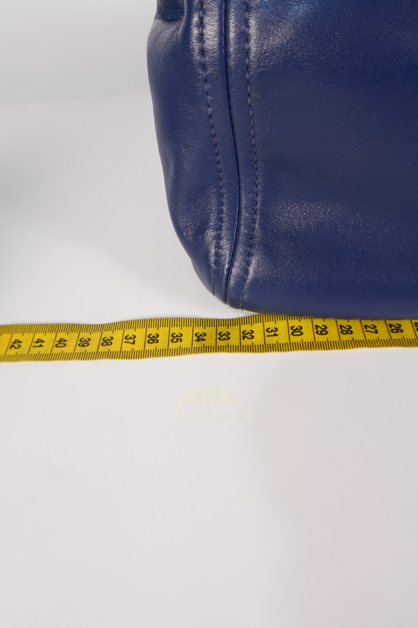 Vitello Daino Blue Soft Calf Leather Two-way Shoulder Bag | Purse Maison Luxury Bags Shop