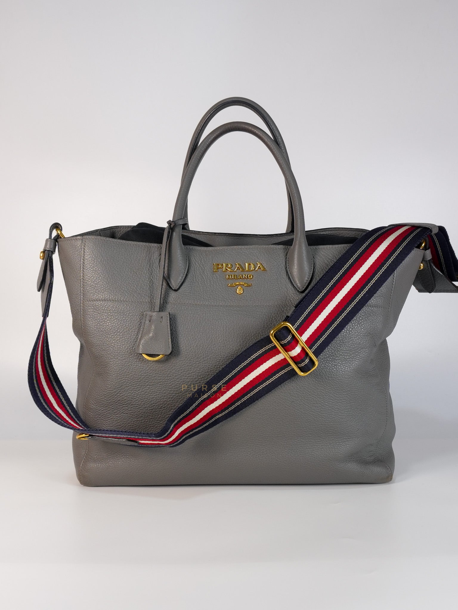 Vitello Daino Large Tote Bag in Clay Gray | Purse Maison Luxury Bags Shop
