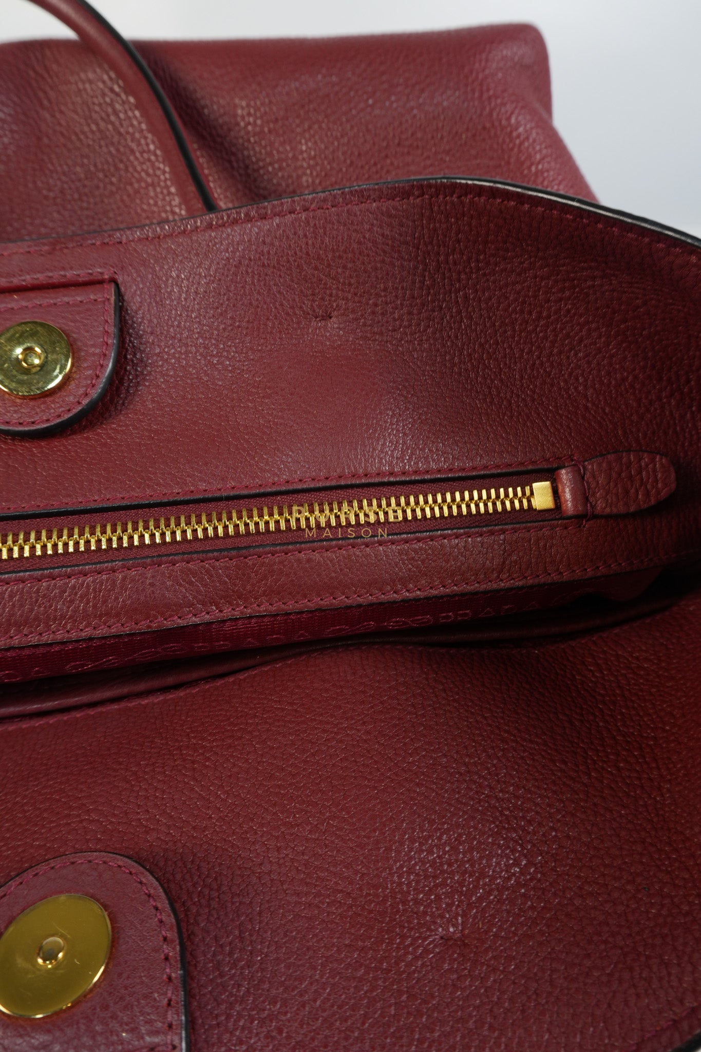 Vitello Tote Bag in Red Graine Calfskin Leather | Purse Maison Luxury Bags Shop