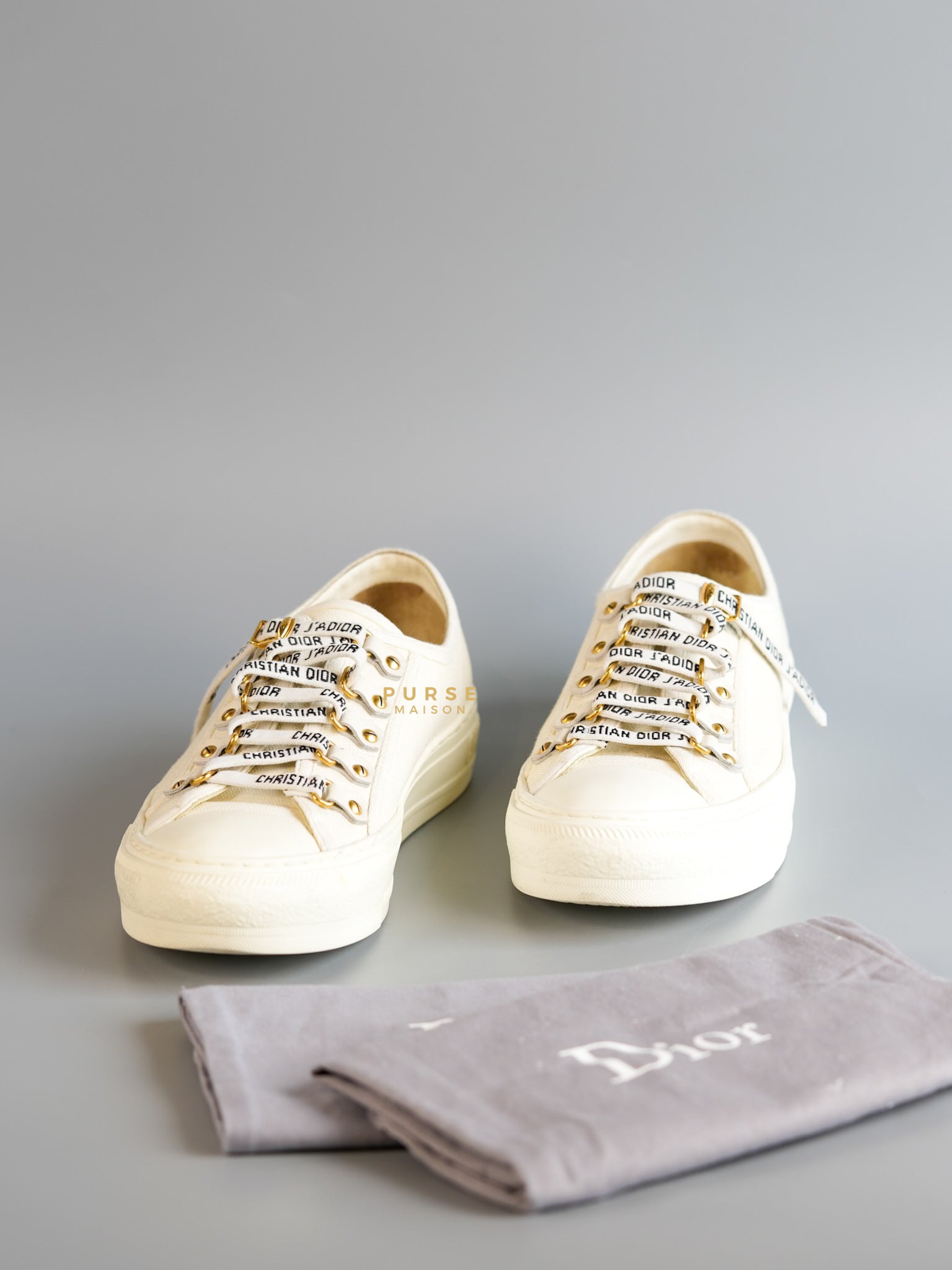 Walk ‘n’ Dior White Cotton Canvas Sneaker Size 36 EU (25cm) | Purse Maison Luxury Bags Shop