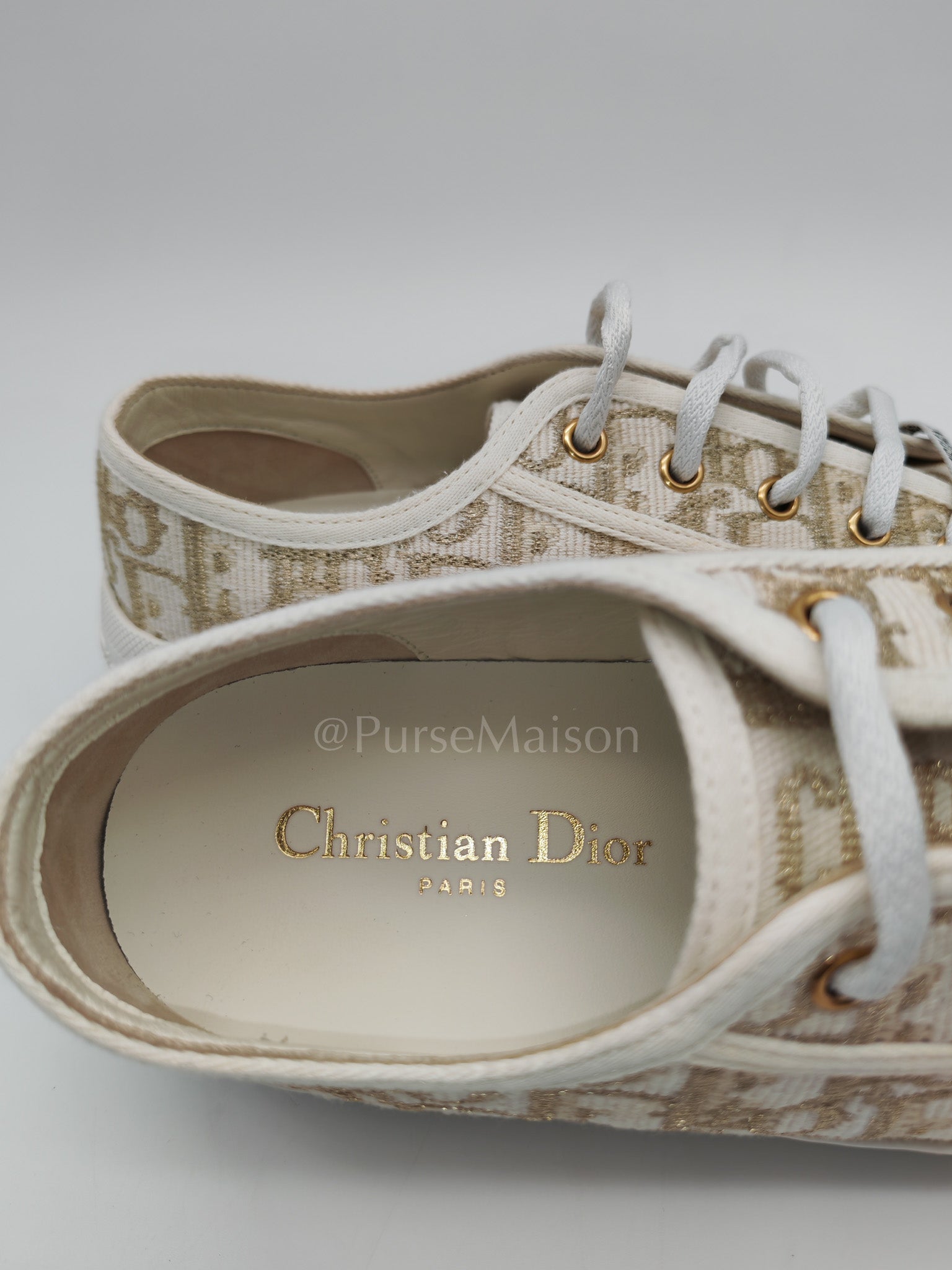 Walk'n'Dior Sneakers in Beige Oblique Embroidered Cotton Motif Size 37 Eu (23cm) | Purse Maison Luxury Bags Shop
