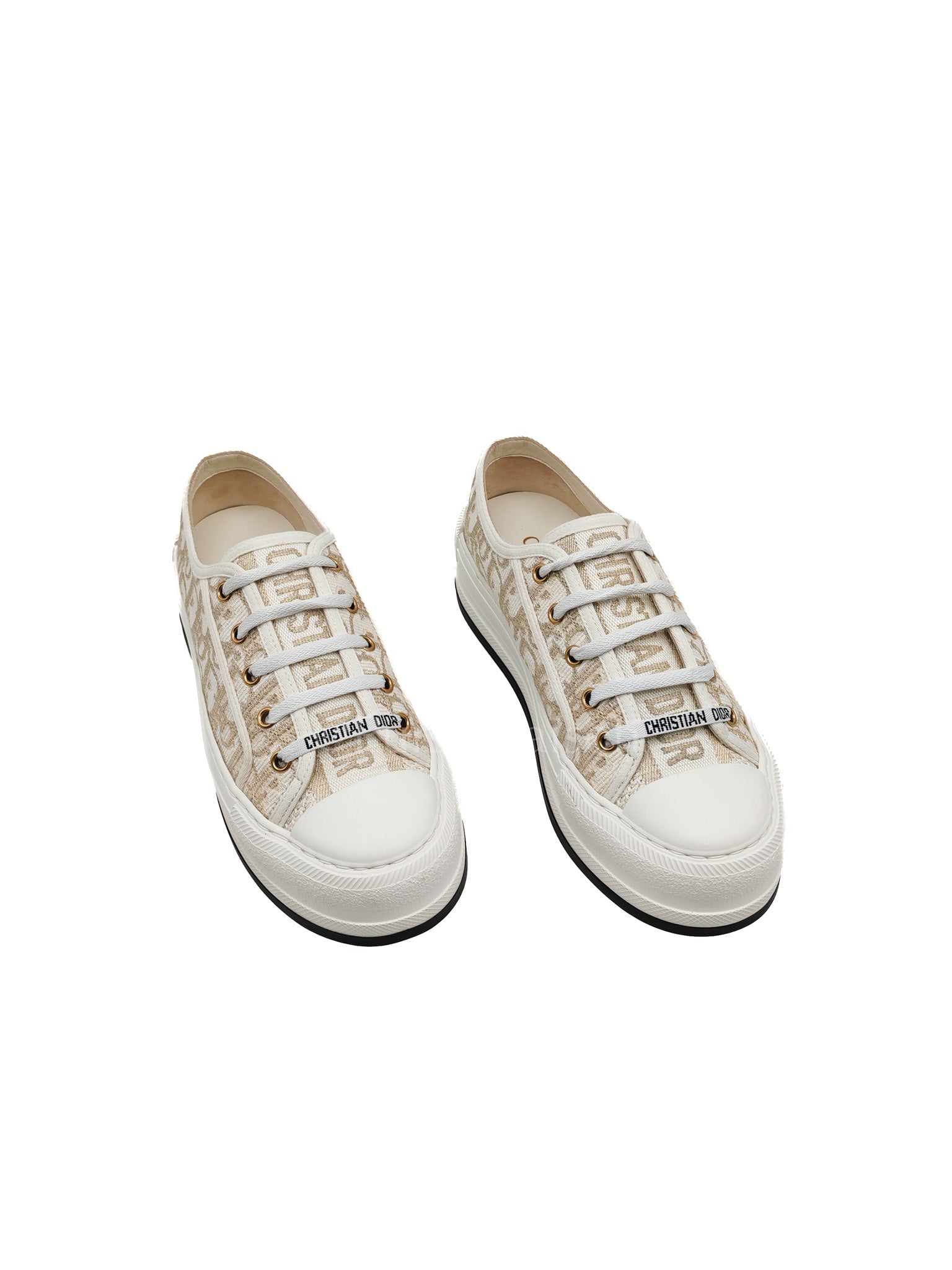Walk'n'Dior Sneakers in Beige Oblique Embroidered Cotton Motif Size 37 Eu (23cm) | Purse Maison Luxury Bags Shop