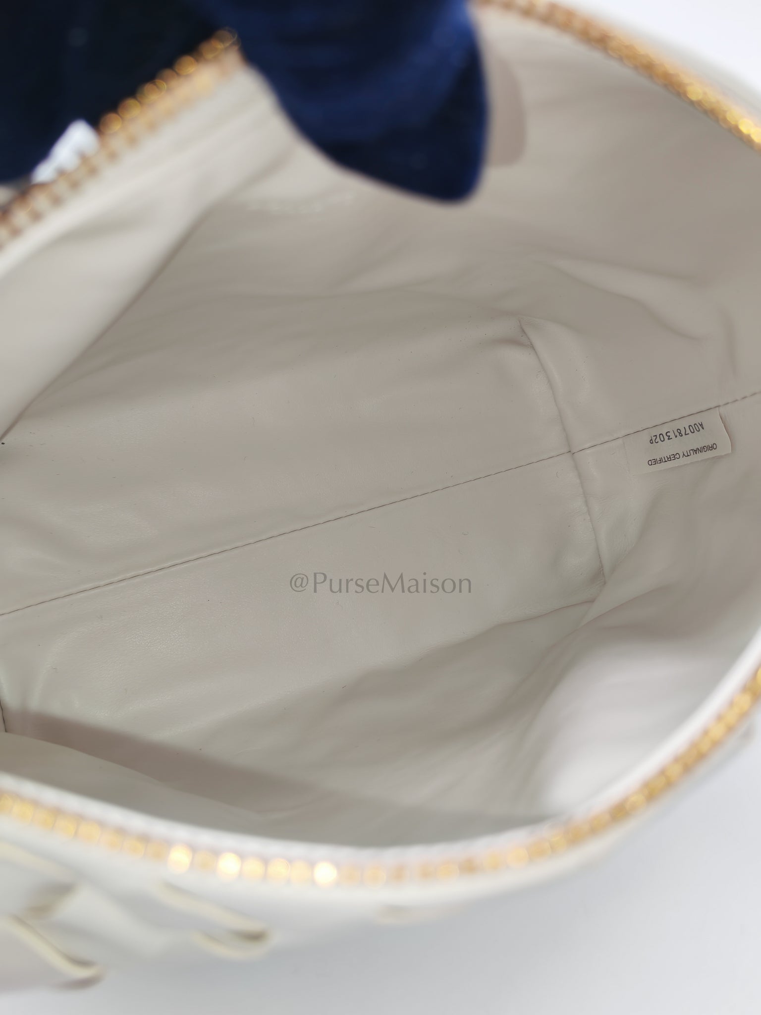 Wallace Hand Bag in Off White Nappa Intrecciato Leather | Purse Maison Luxury Bags Shop