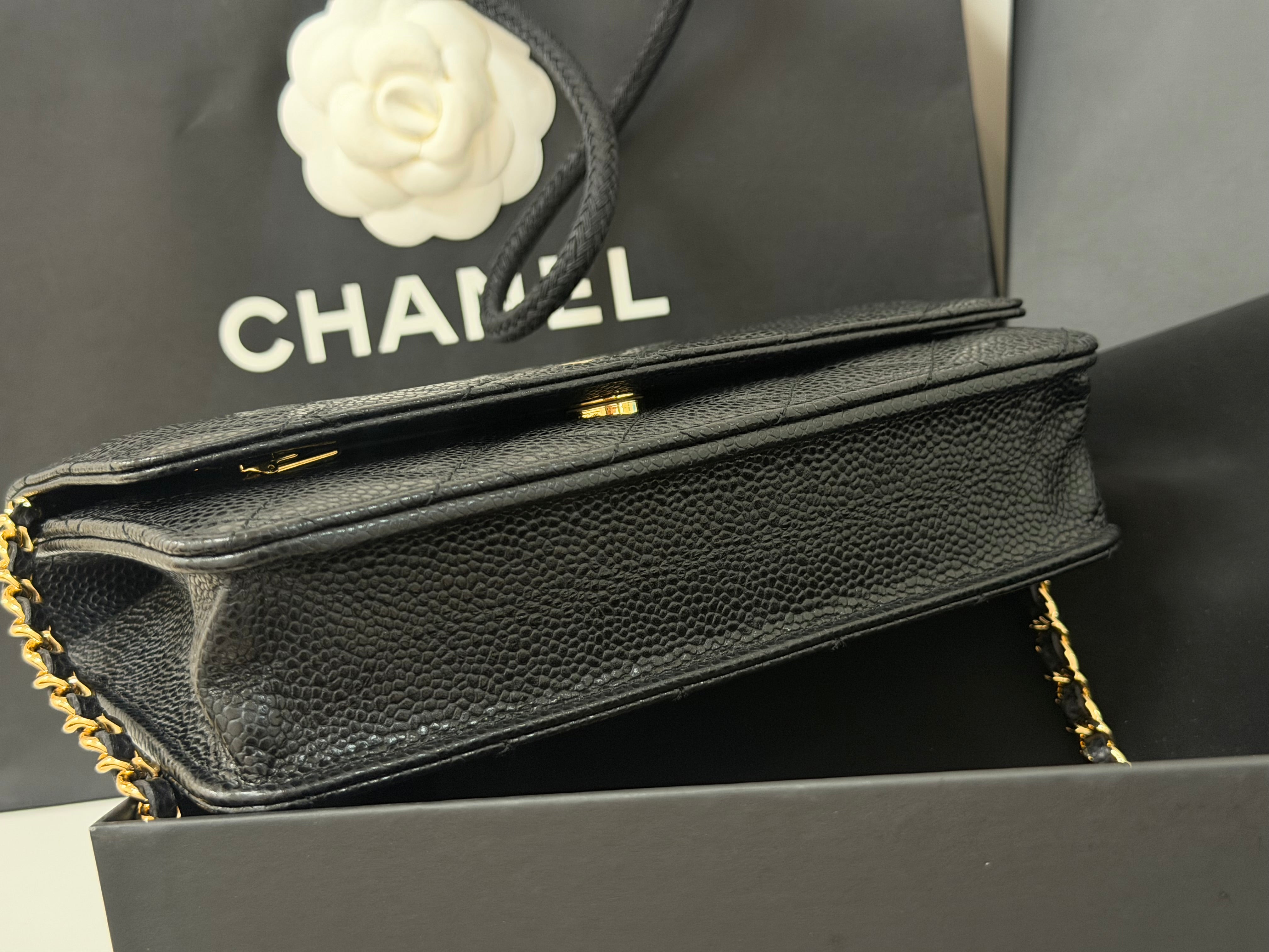 Wallet On Chain Black GHW Series 28 | Purse Maison Luxury Bags Shop