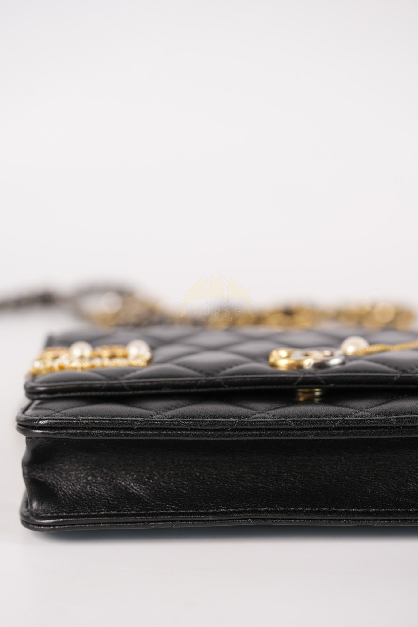 Wallet On Chain Coco Clips (WOC) Quilted Lambskin Leather and Mixed Hardware (Microchip) | Purse Maison Luxury Bags Shop