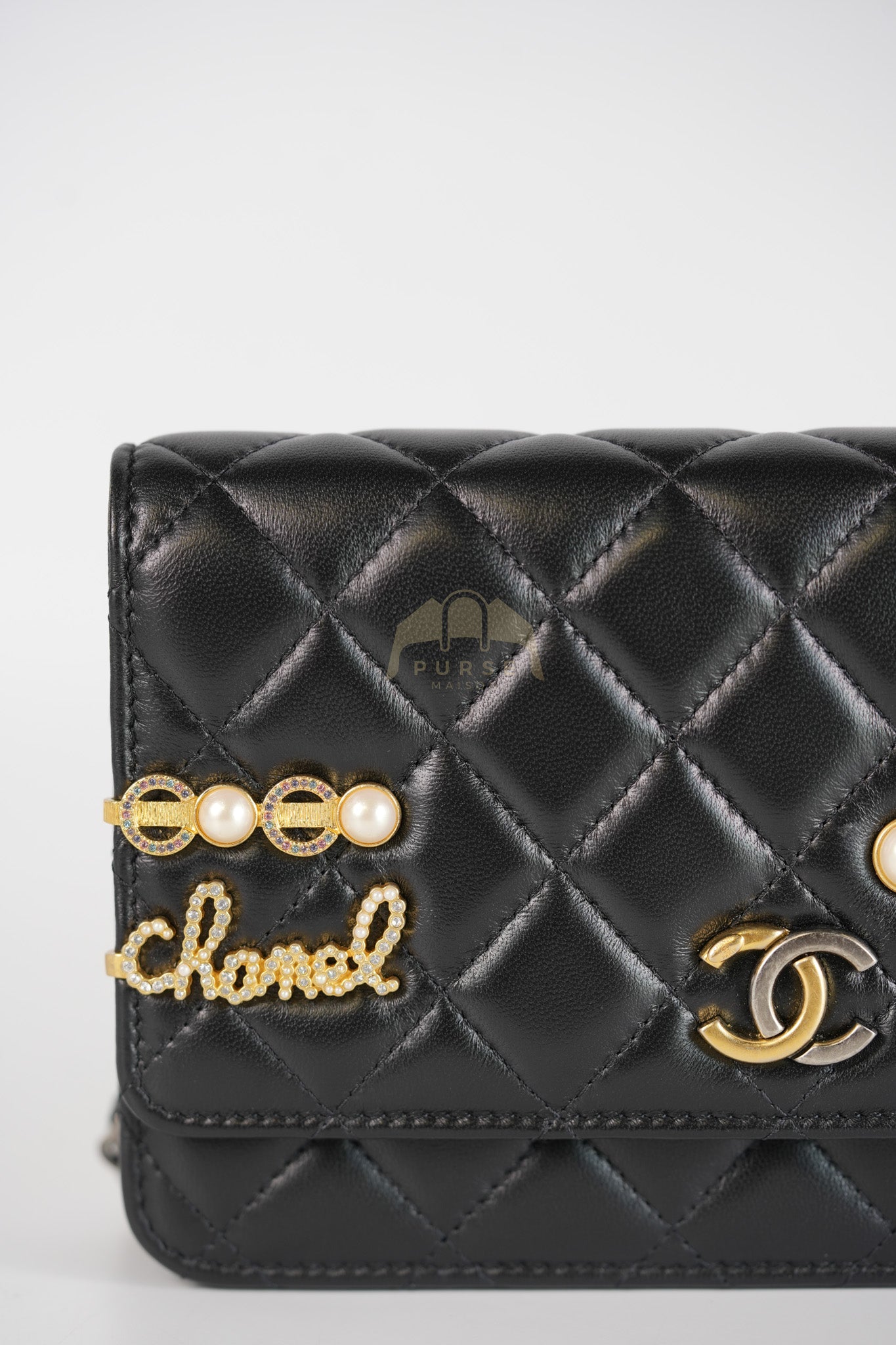 Wallet On Chain Coco Clips (WOC) Quilted Lambskin Leather and Mixed Hardware (Microchip) | Purse Maison Luxury Bags Shop