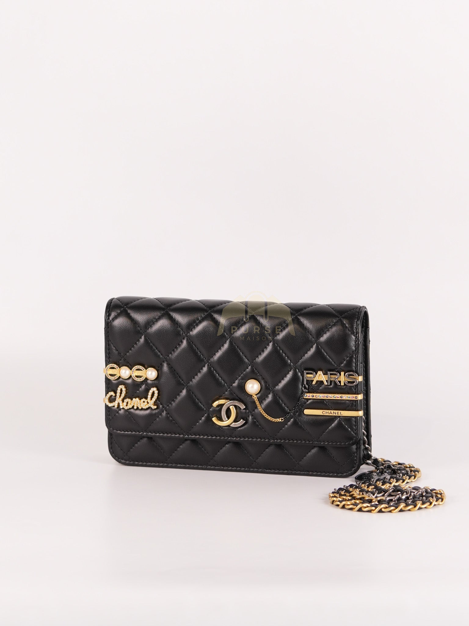 Wallet On Chain Coco Clips (WOC) Quilted Lambskin Leather and Mixed Hardware (Microchip) | Purse Maison Luxury Bags Shop