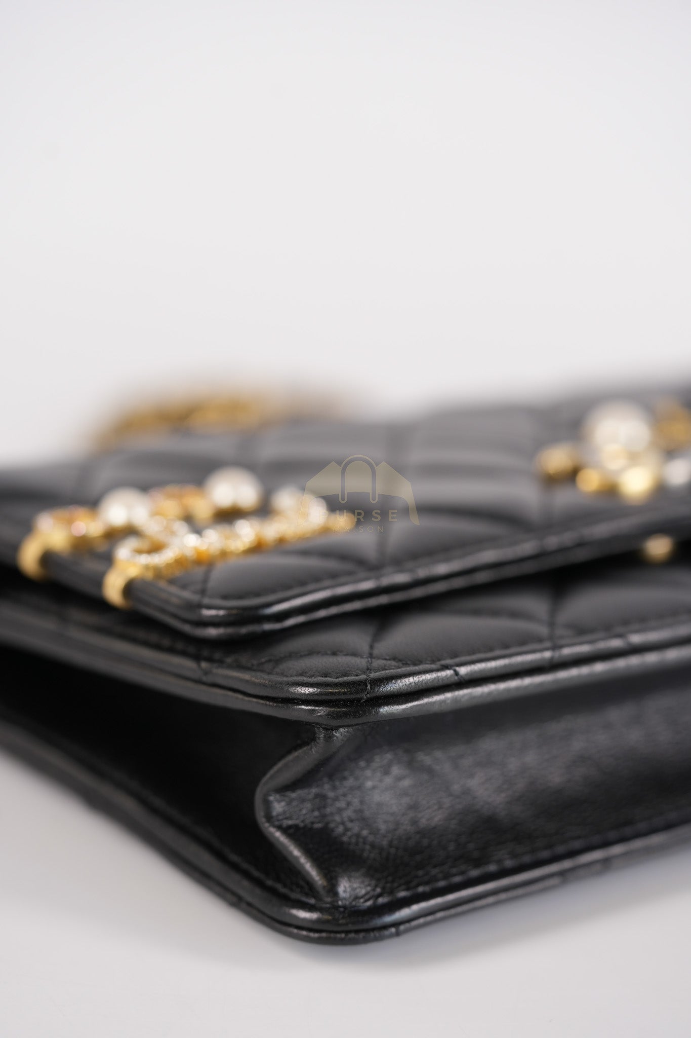 Wallet On Chain Coco Clips (WOC) Quilted Lambskin Leather and Mixed Hardware (Microchip) | Purse Maison Luxury Bags Shop