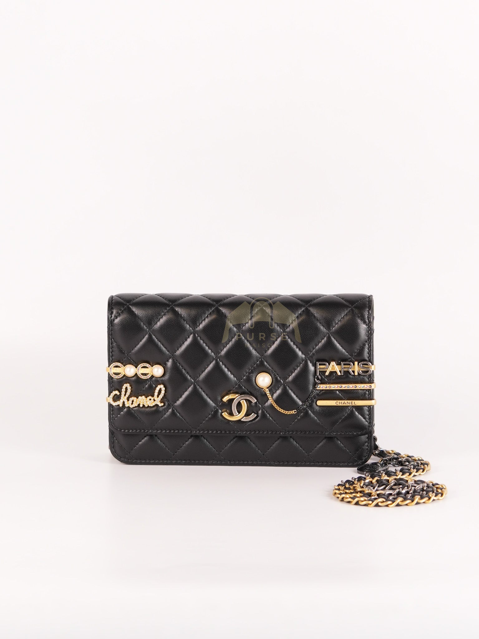 Wallet On Chain Coco Clips (WOC) Quilted Lambskin Leather and Mixed Hardware (Microchip) | Purse Maison Luxury Bags Shop