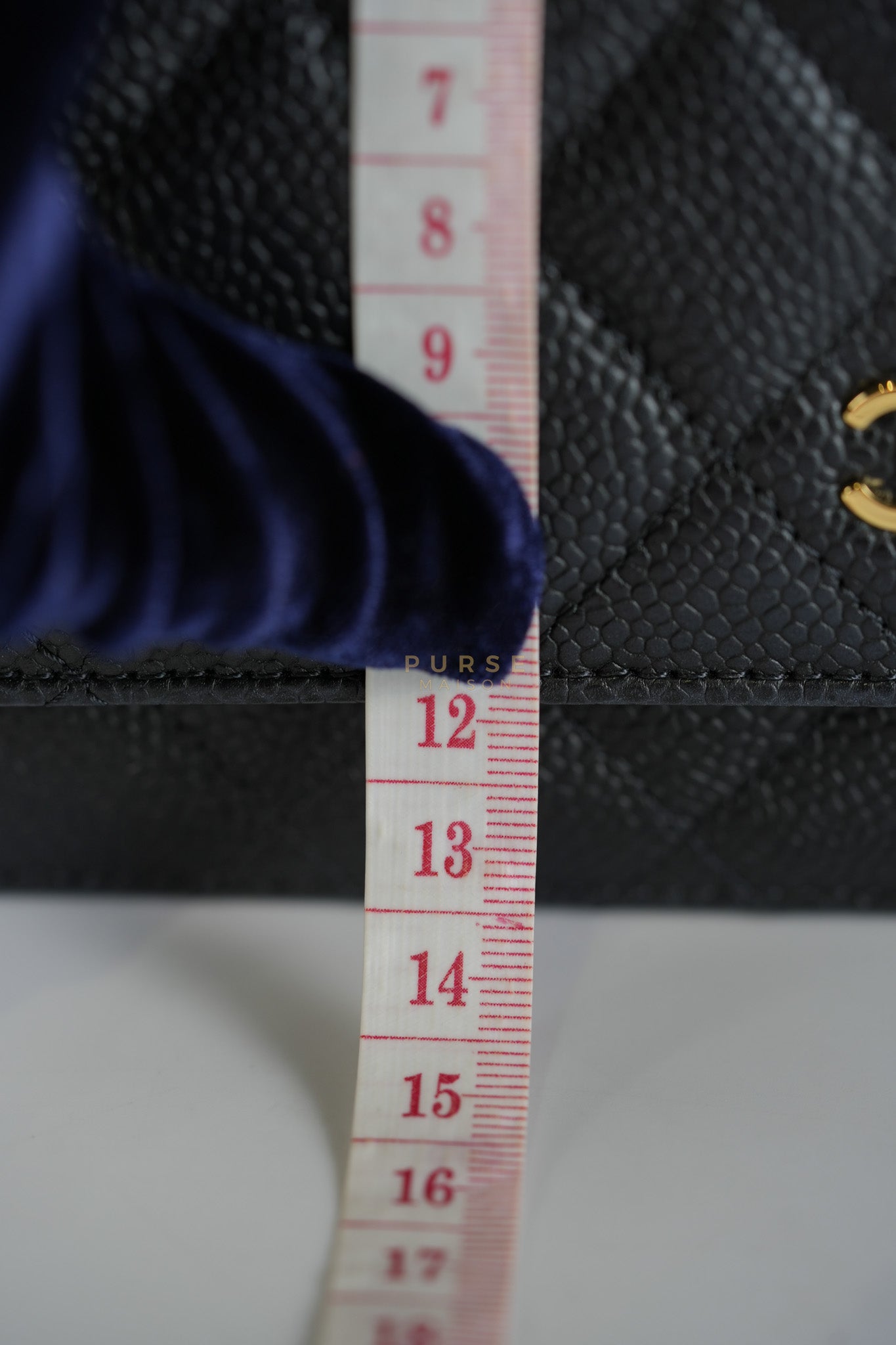 Wallet On Chain in Black Caviar Leather Gold Hardware (Microchip) | Purse Maison Luxury Bags Shop