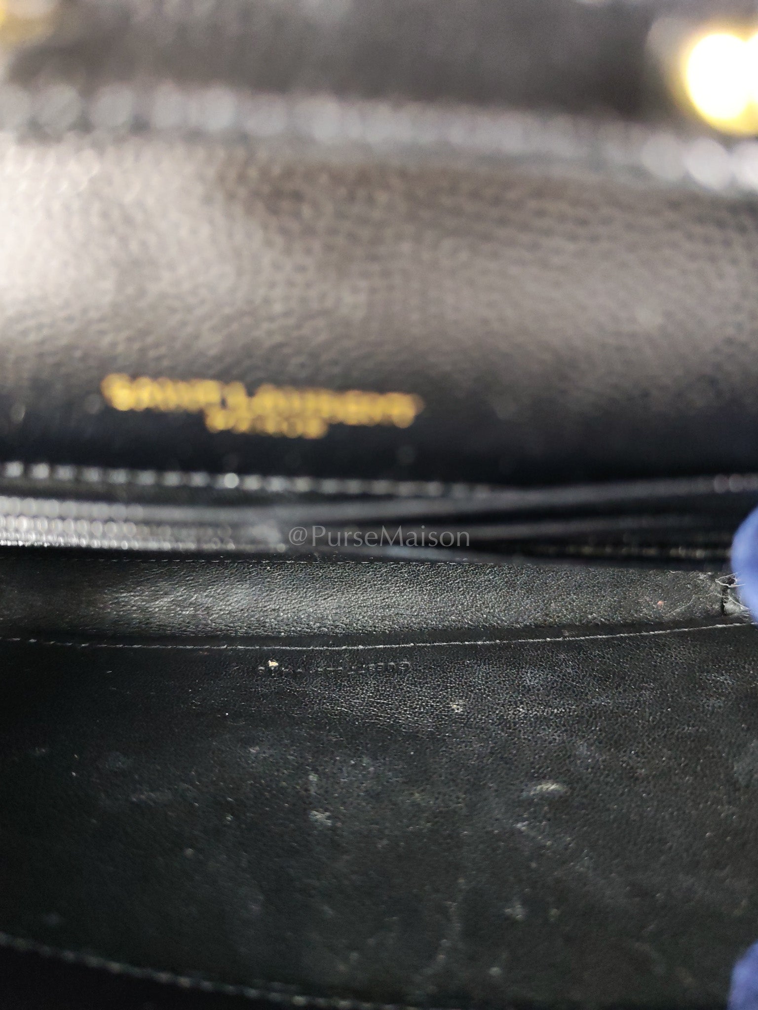 Wallet on Chain in Black Chevron Matelasse Leather & Gold Hardware | Purse Maison Luxury Bags Shop