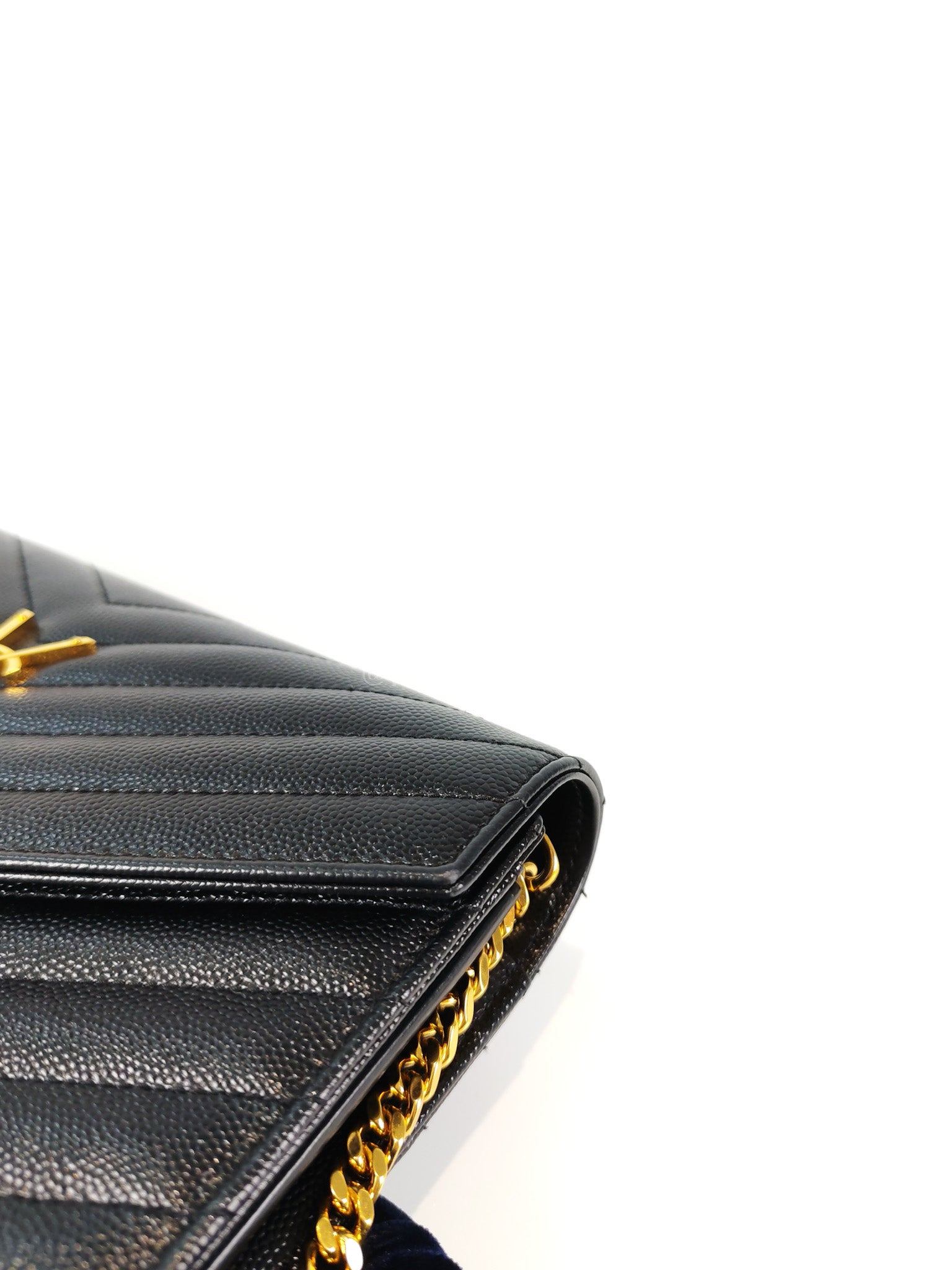 Wallet on Chain in Black Chevron Matelasse Leather & Gold Hardware | Purse Maison Luxury Bags Shop