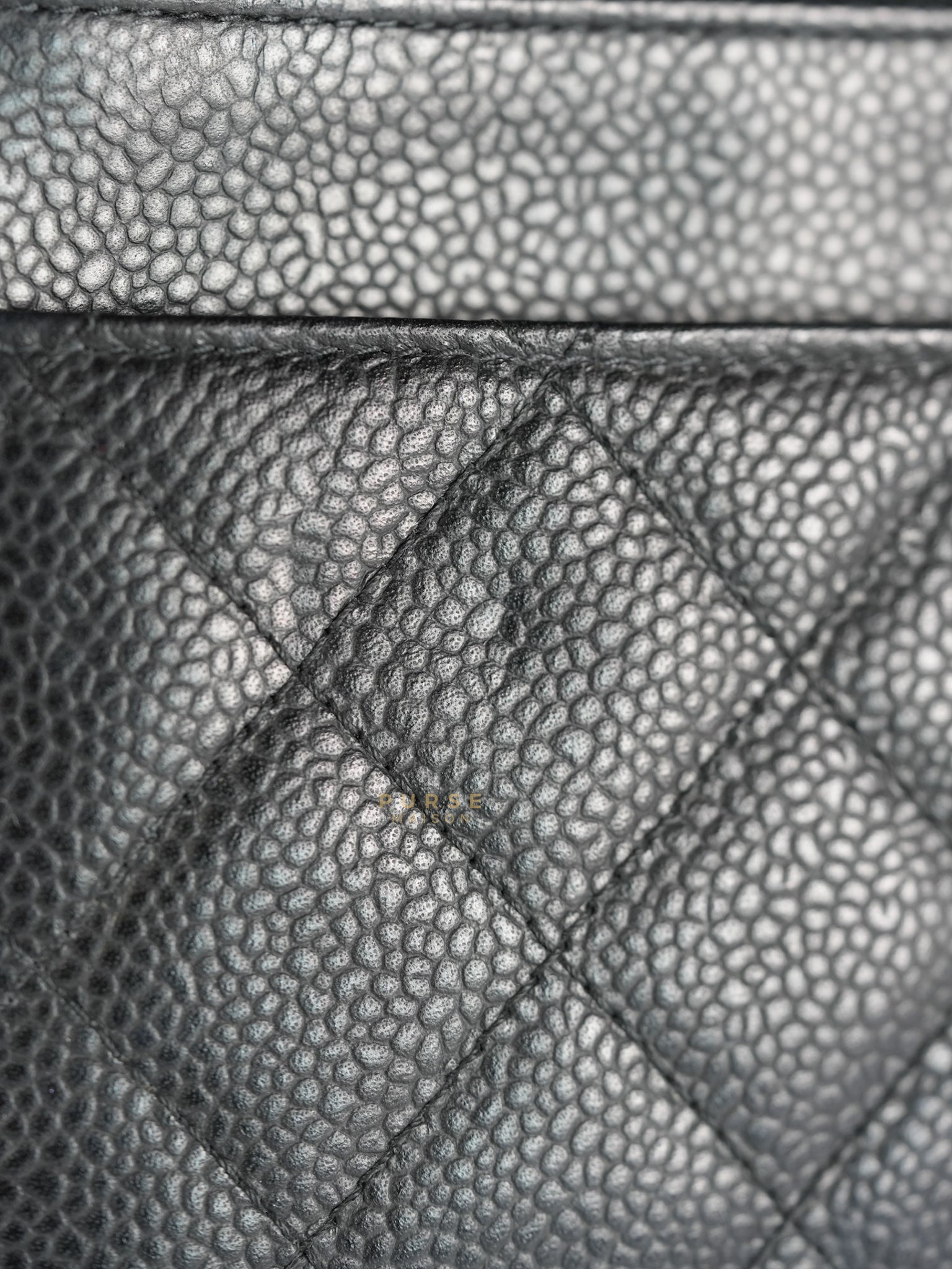 Wallet on Chain in Black Quilted Caviar Leather Gold Hardware Series 28 | Purse Maison Luxury Bags Shop