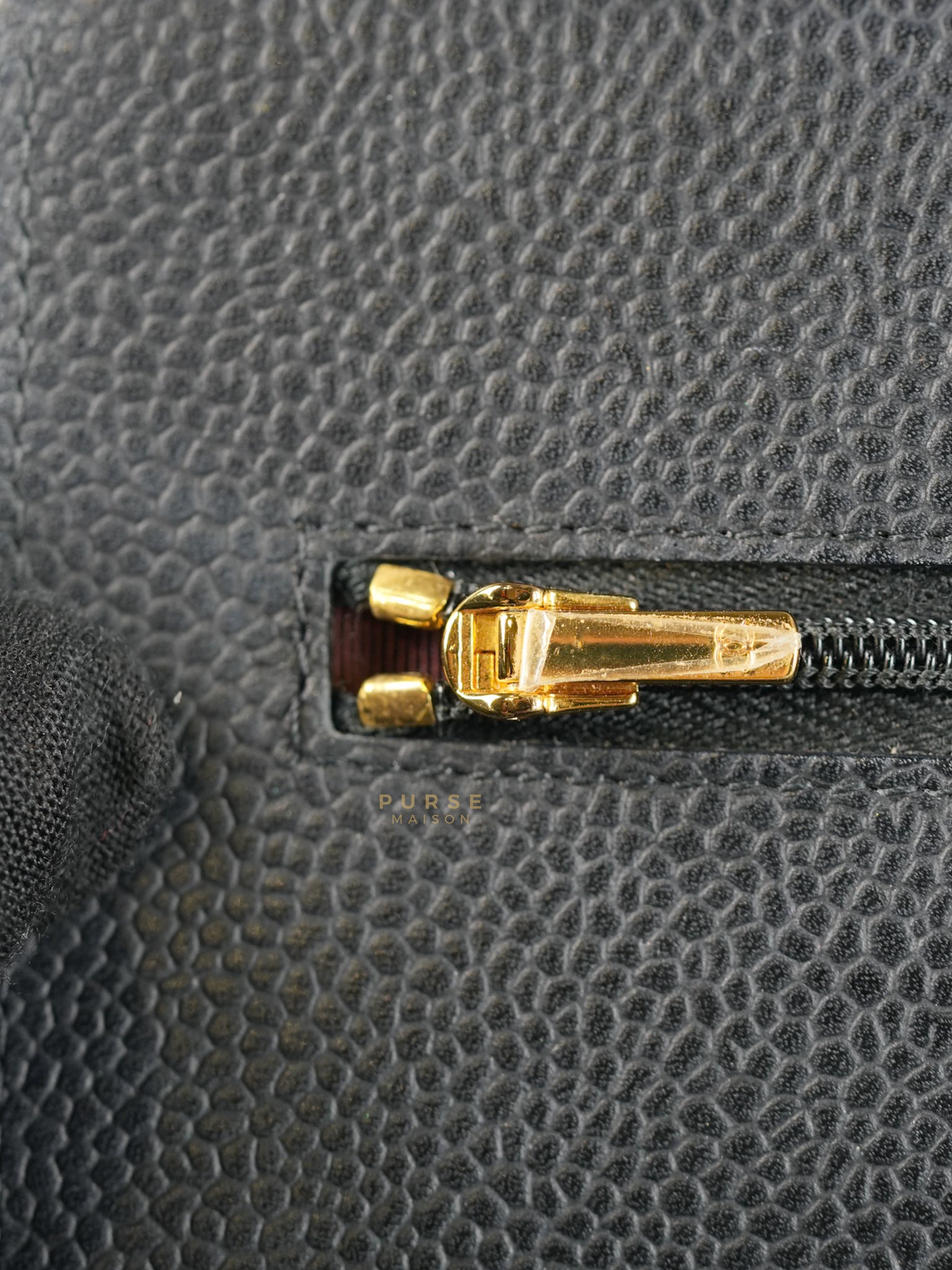Wallet on Chain in Black Quilted Caviar Leather Gold Hardware Series 28 | Purse Maison Luxury Bags Shop