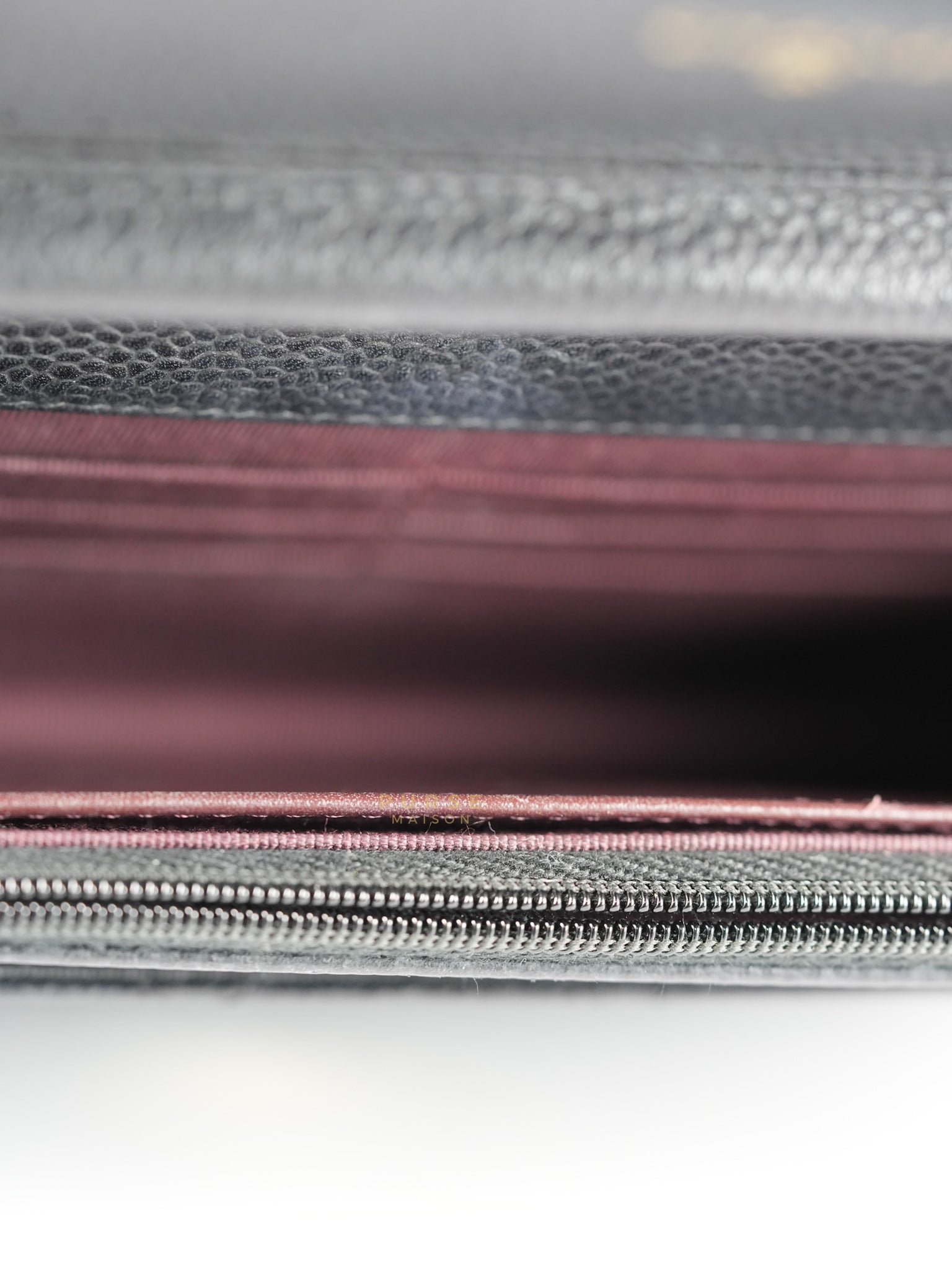 Wallet on Chain in Black Quilted Caviar Leather Gold Hardware Series 28 | Purse Maison Luxury Bags Shop