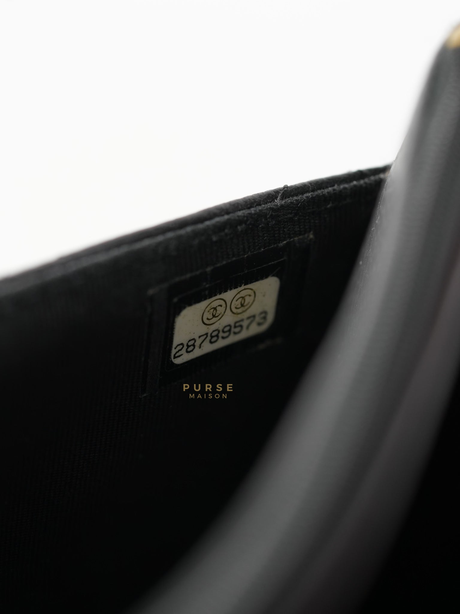 Wallet on Chain in Black Quilted Caviar Leather Gold Hardware Series 28 | Purse Maison Luxury Bags Shop