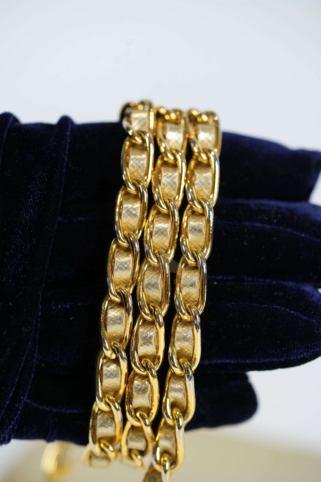 Wallet on Chain in Gold Saffiano Metal Leather & Gold Hardware | Purse Maison Luxury Bags Shop