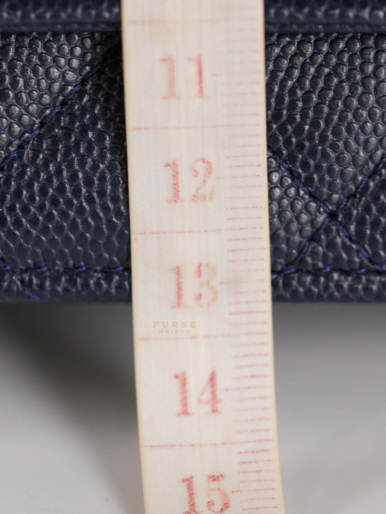 Wallet on Chain in Navy Blue Quilted Caviar Leather & Light Gold Hardware(Series 26) | Purse Maison Luxury Bags Shop