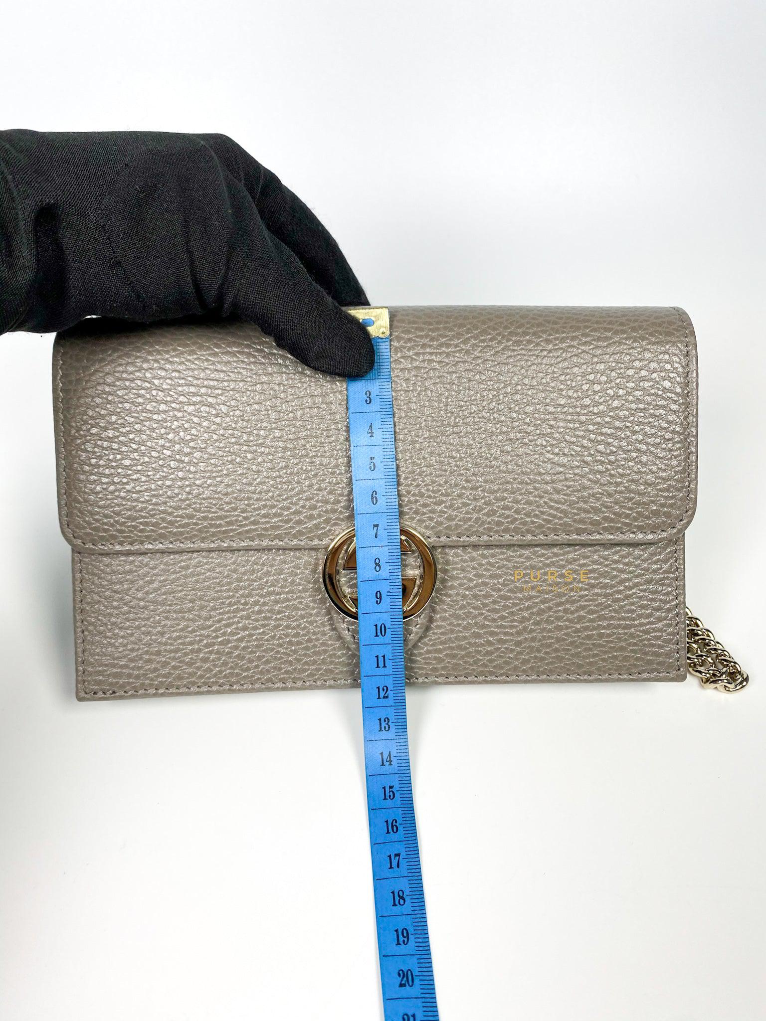 Gucci Wallet on Chain Grey Interlocking Leather Crossbody Bag